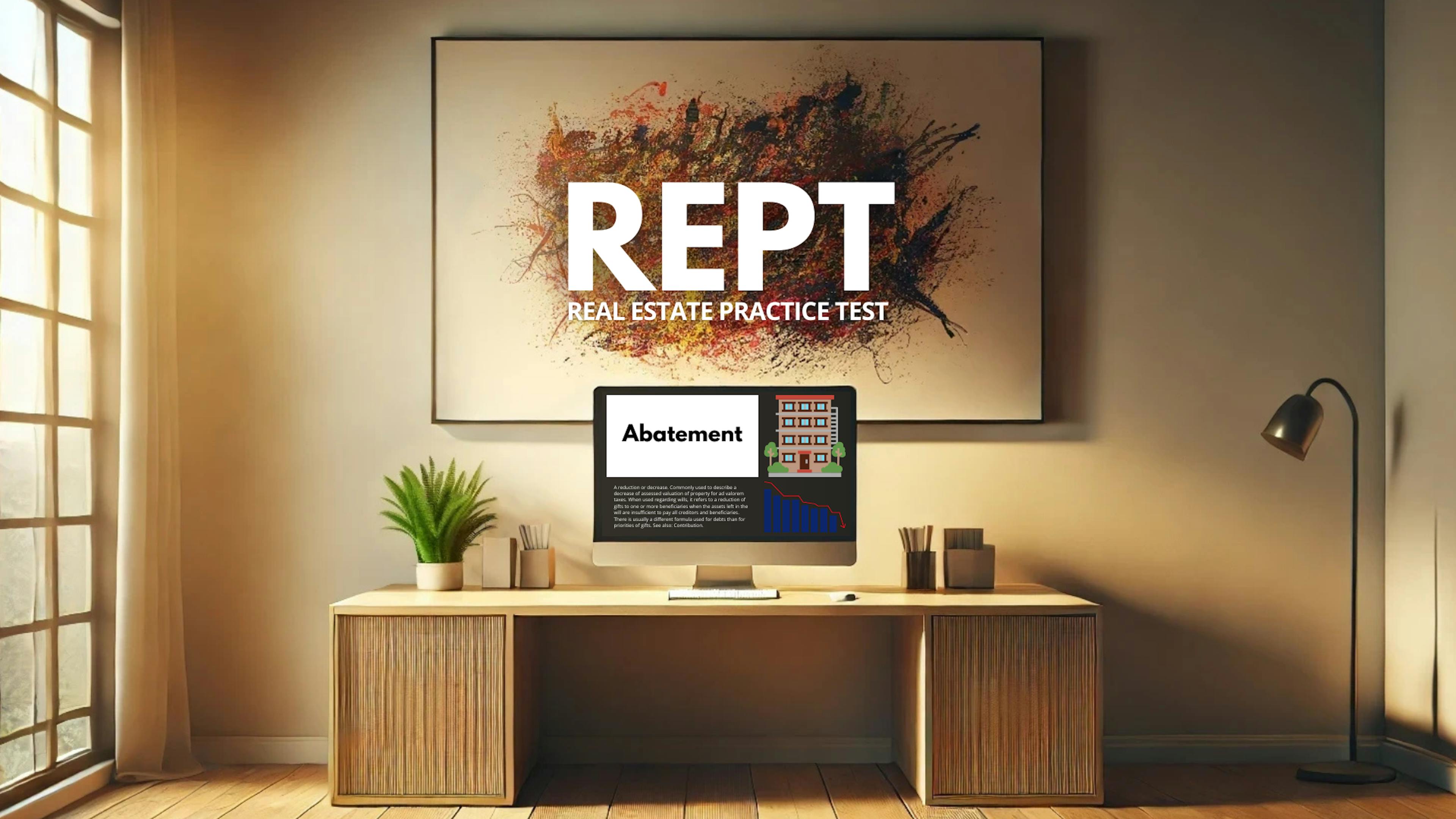 Abatement - REPT Real Estate Practice Test Exam Questions Flashcards