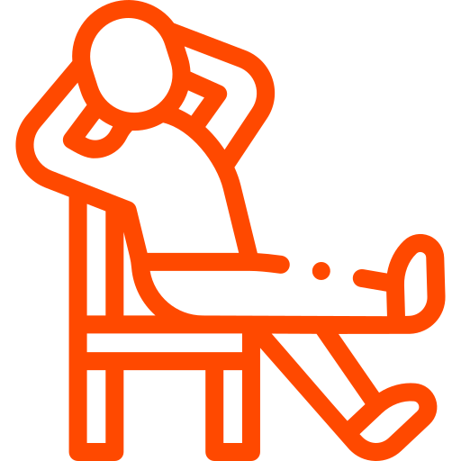 Icoon van persoon zit ontspannen op stoel