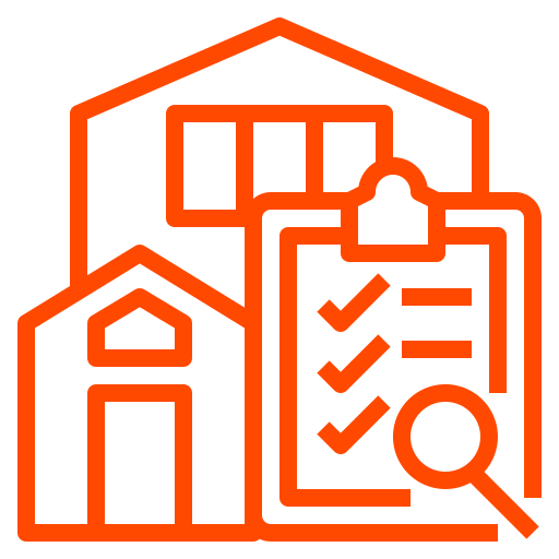 Icoon van woning met checklist