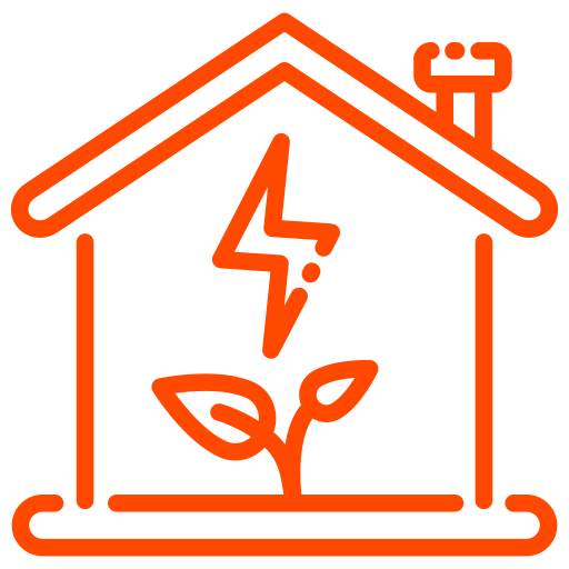 Icoon van huis met plant erin