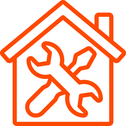 Icoon van huis met gereedschap