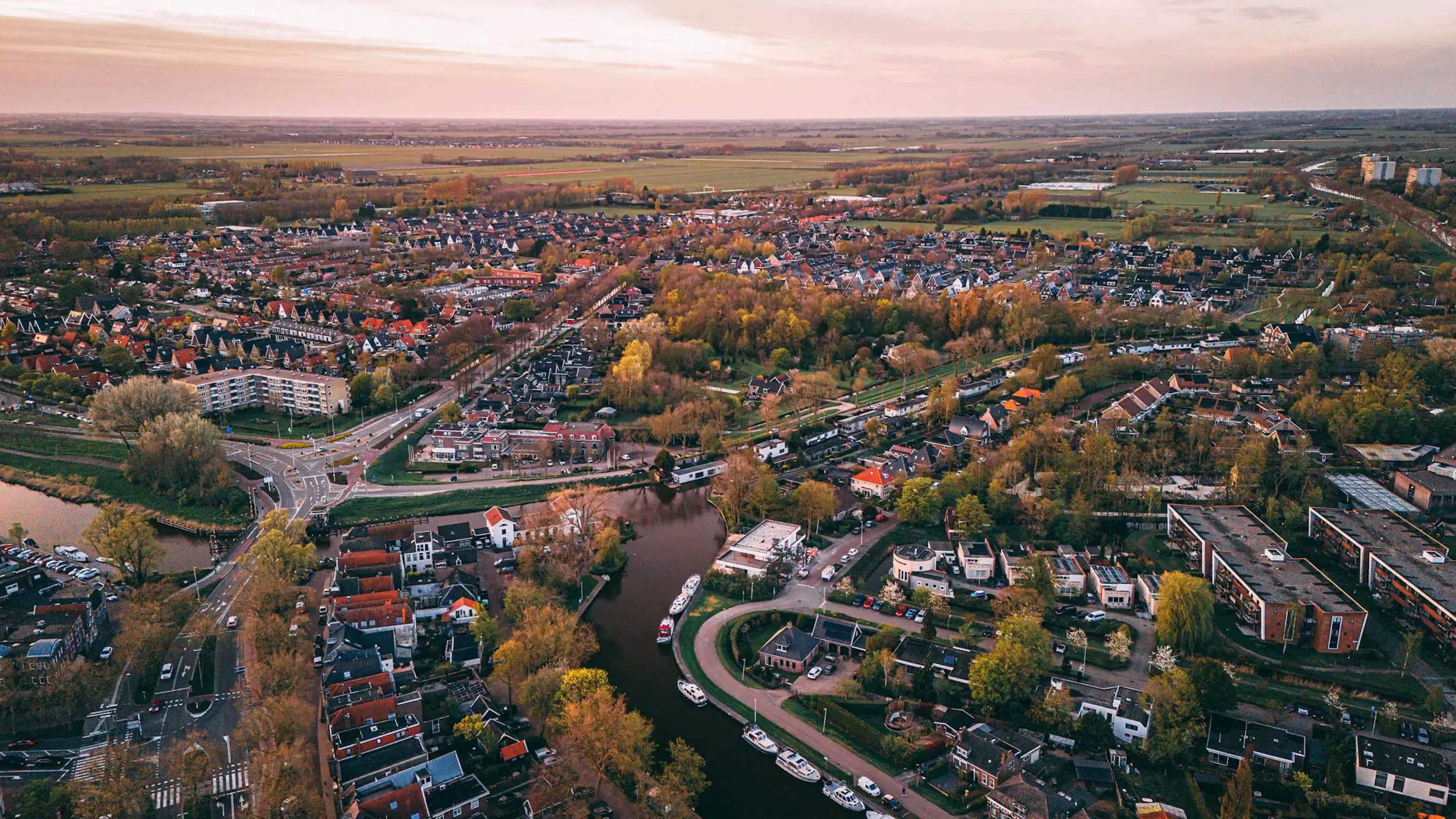 Drone foto van de Zuidoostbeemster