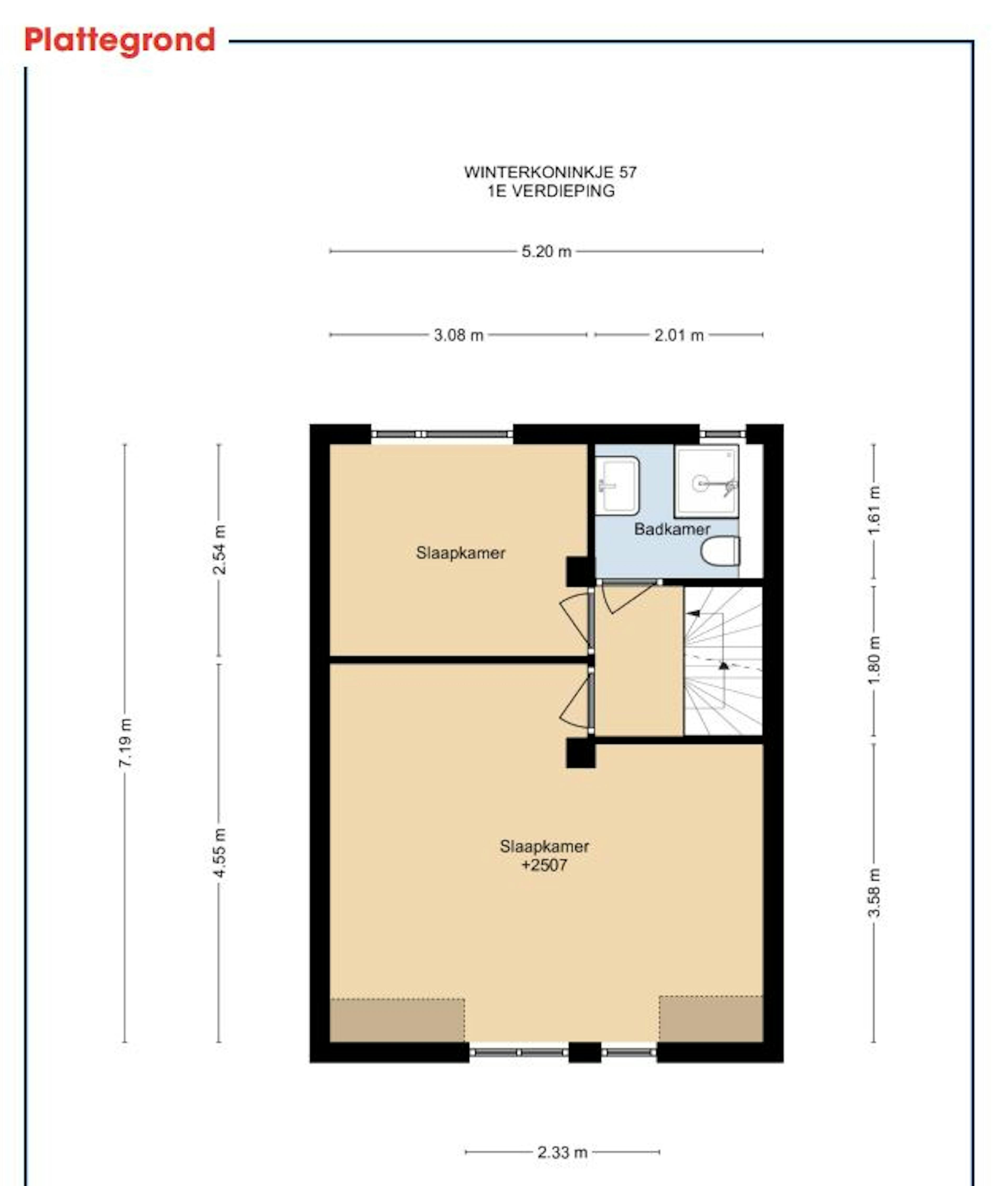 Plattegrond eerste verdieping