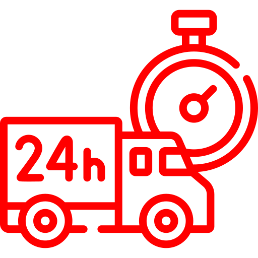 Icoon van bus met stopwatch