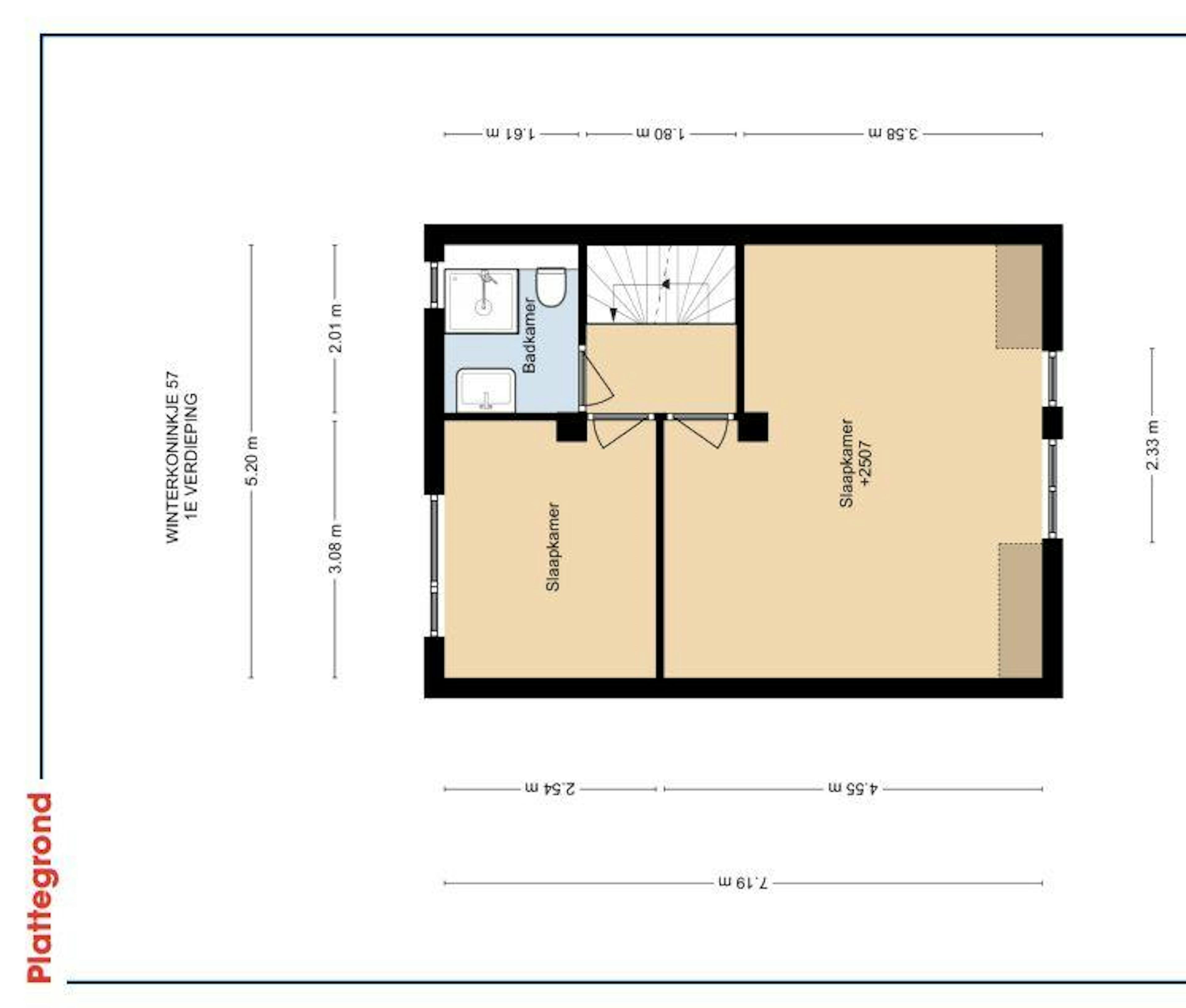 Plattegrond eerste verdieping