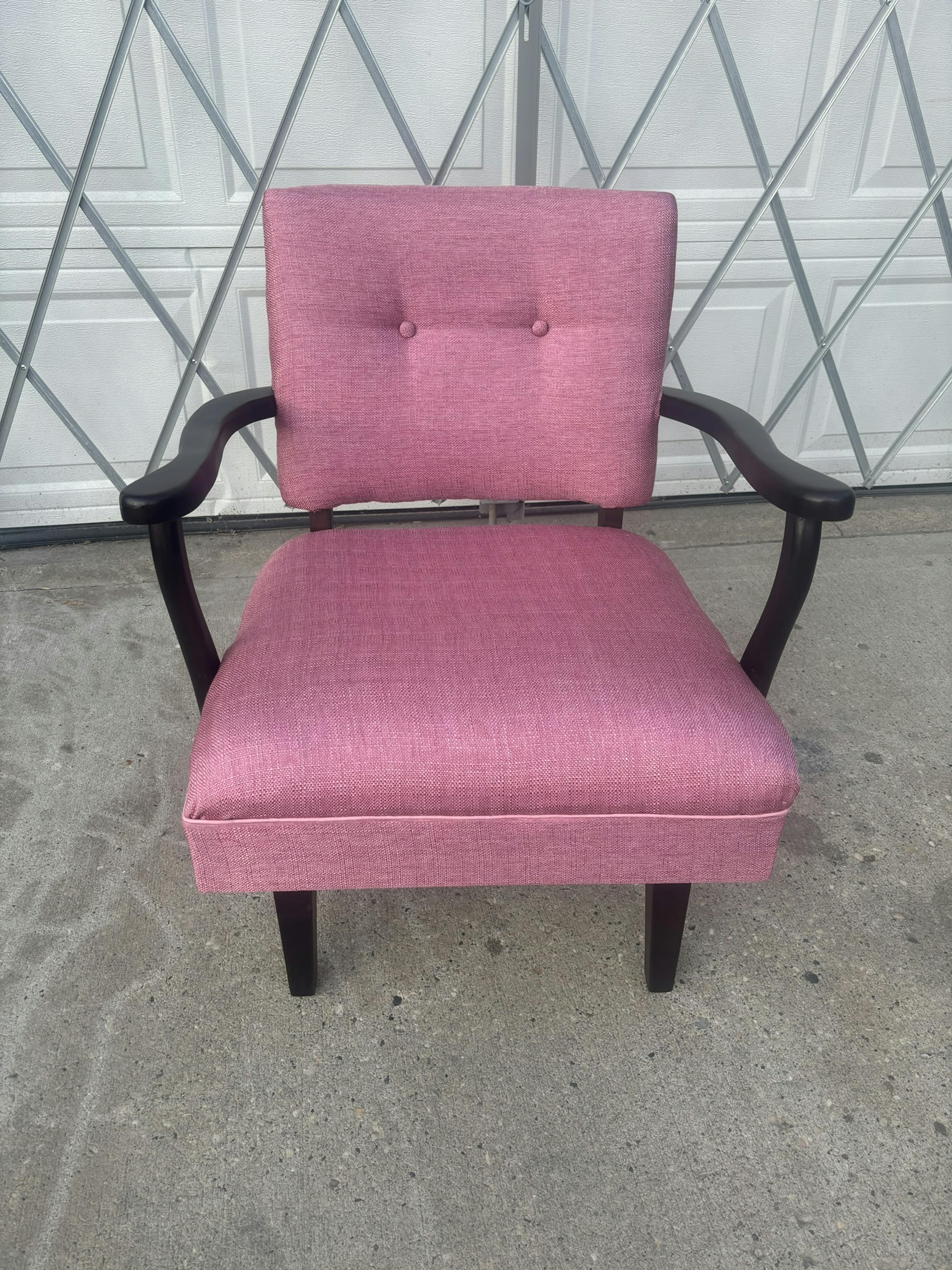 Vintage chair upholstery and wood refinishing