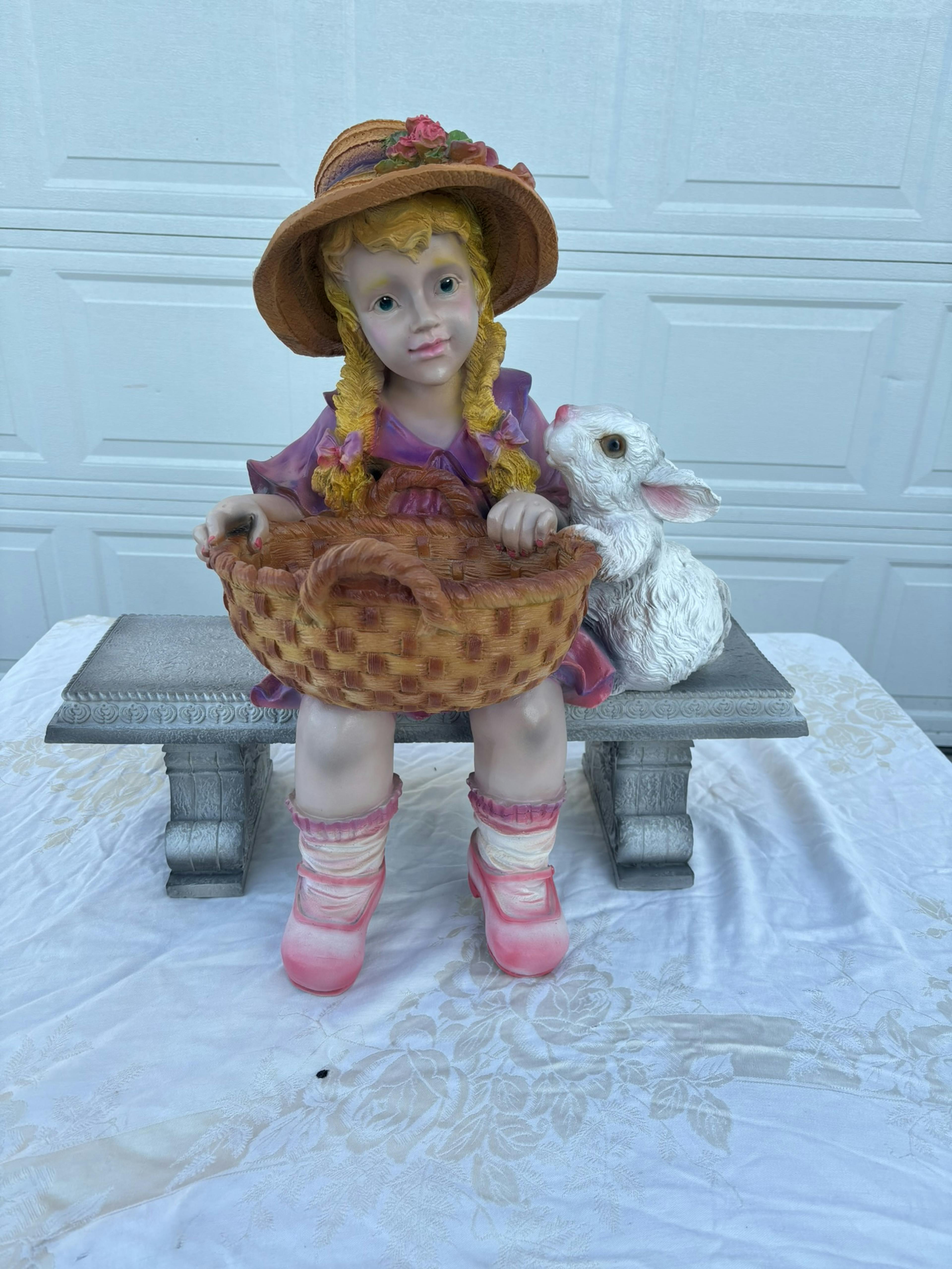 airbrush little girl lawn ornament statue restoration