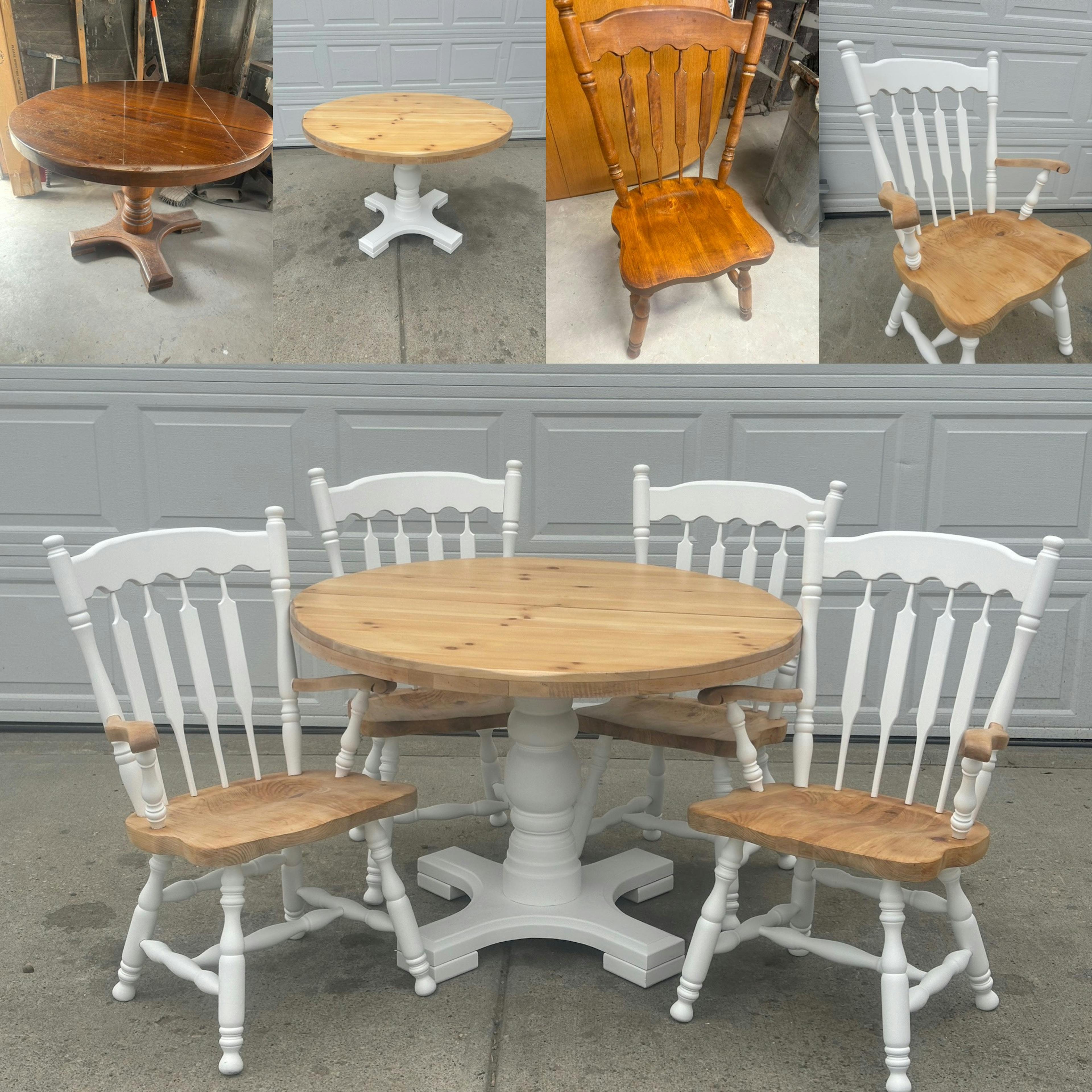kitchen dining table refinishing before and after