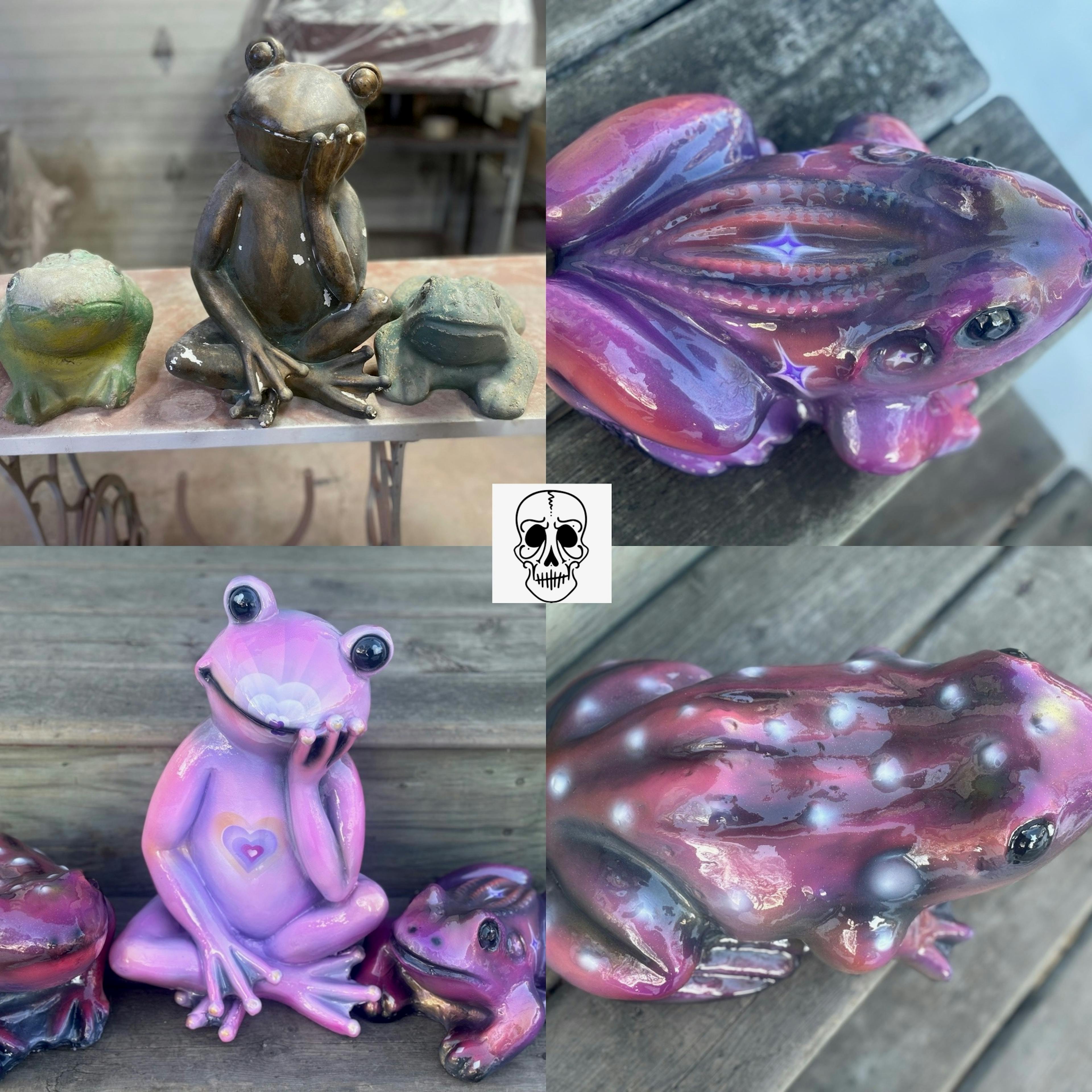concrete garden statue airbrushing