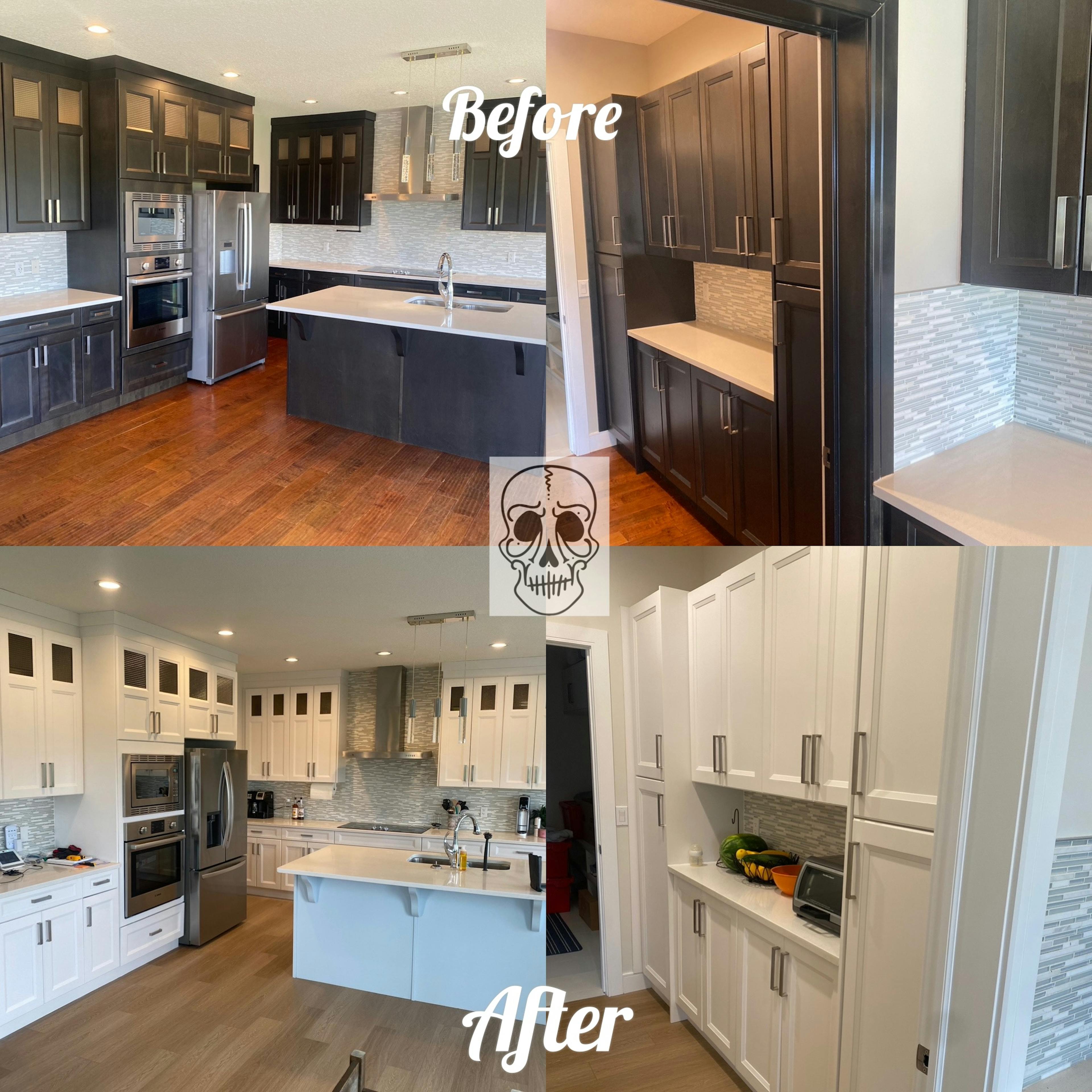 kitchen cabinet resfurface refinishing spray finish