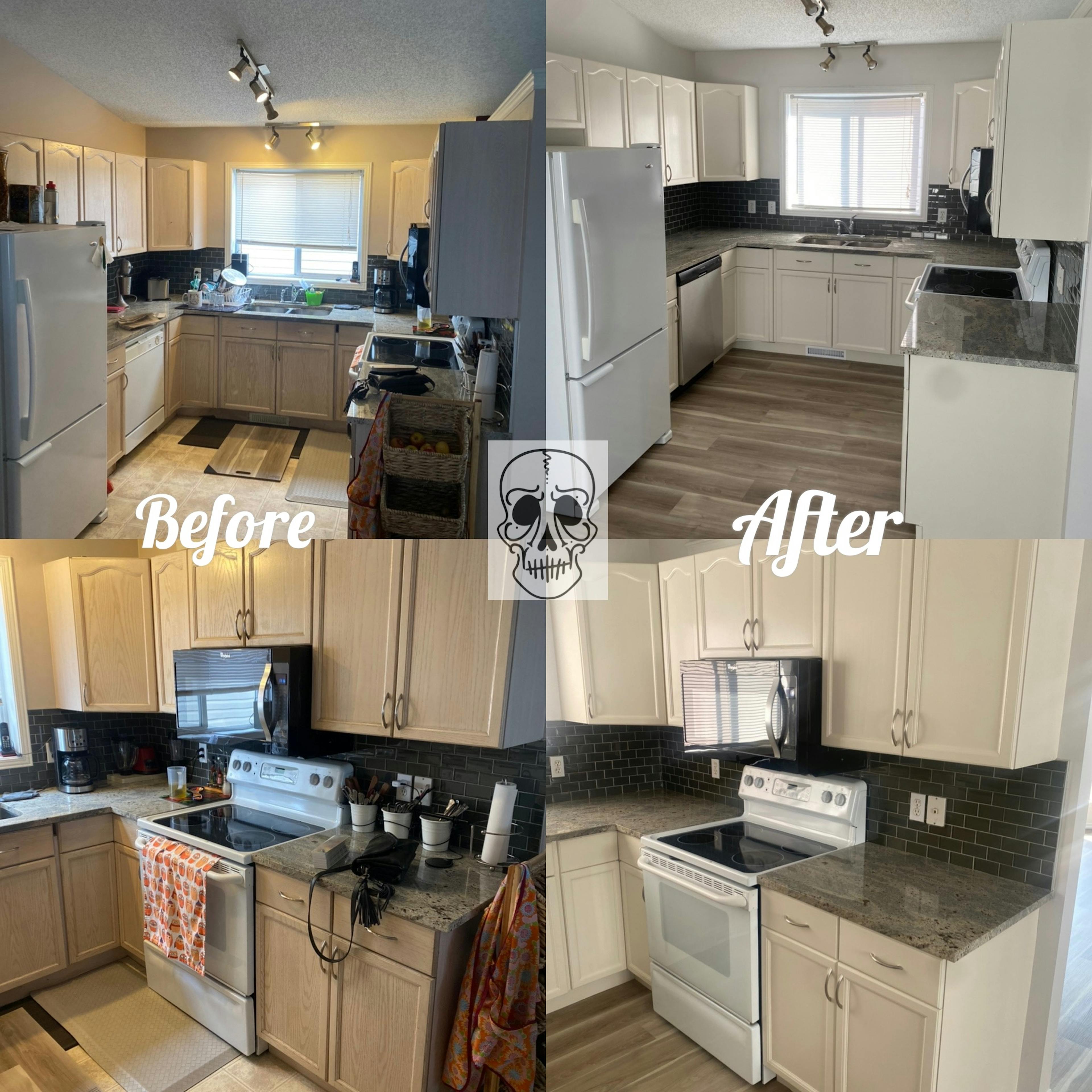 kitchen cabinet refinishing resurface spray finish