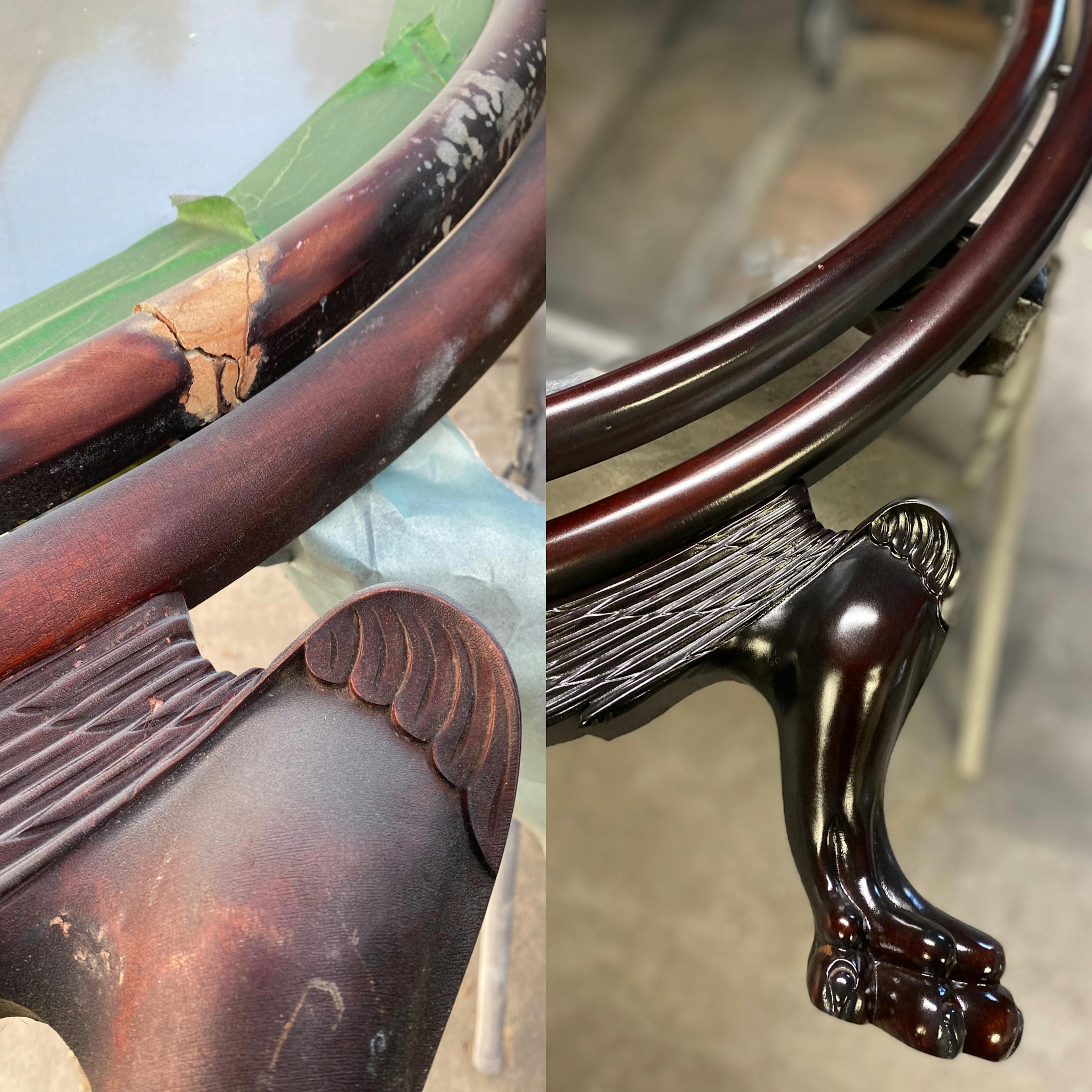 antique mirror restoration refinishing clawfoot