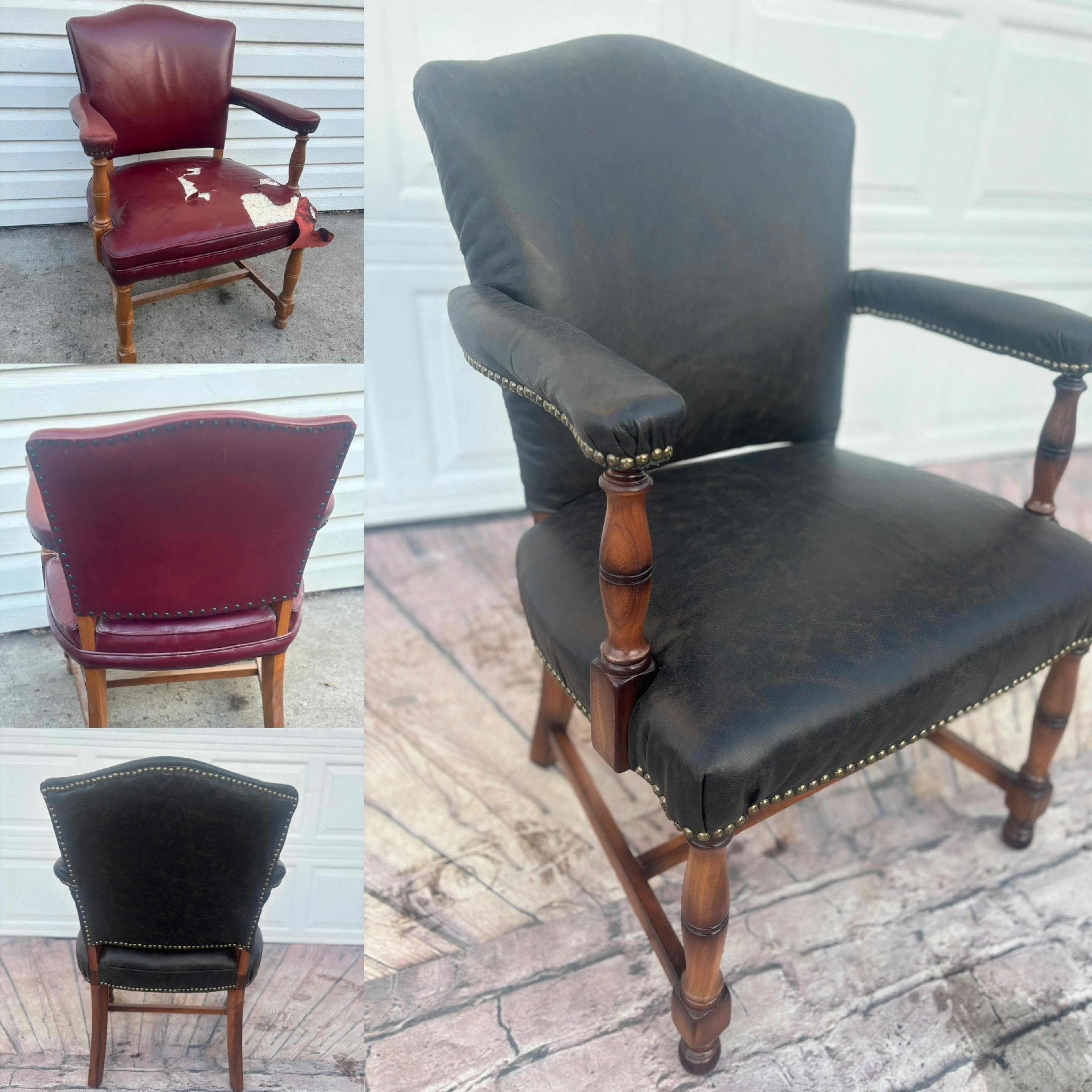 office chair leather reupholstery 