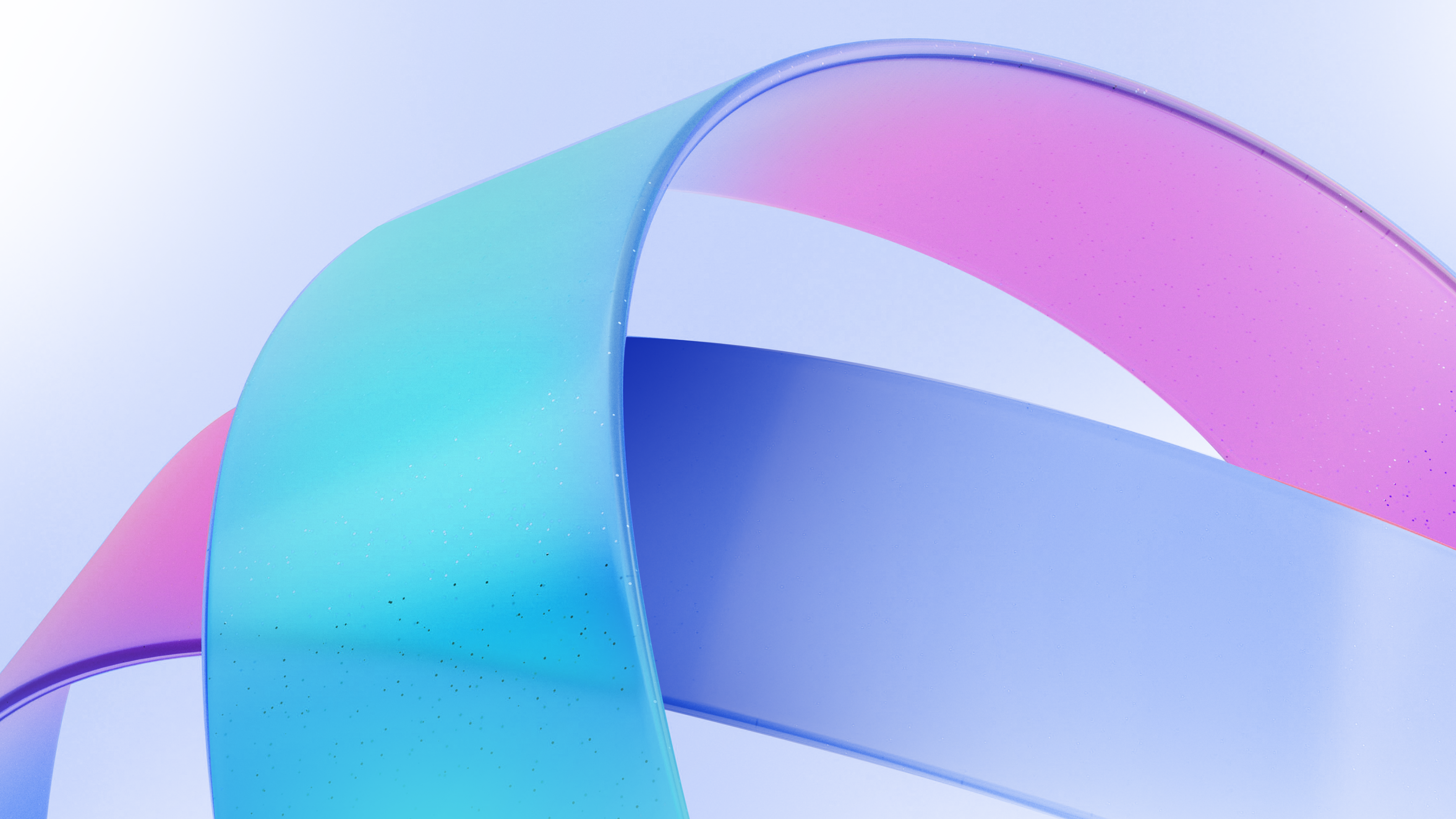 Abstract digital artwork featuring intertwining ribbons in soft shades of teal, blue, and pink against a gradient light background. The visual conveys simplicity, fluidity, and connection, reflecting the theme of mastering simplicity with OKRs for eSky Group.