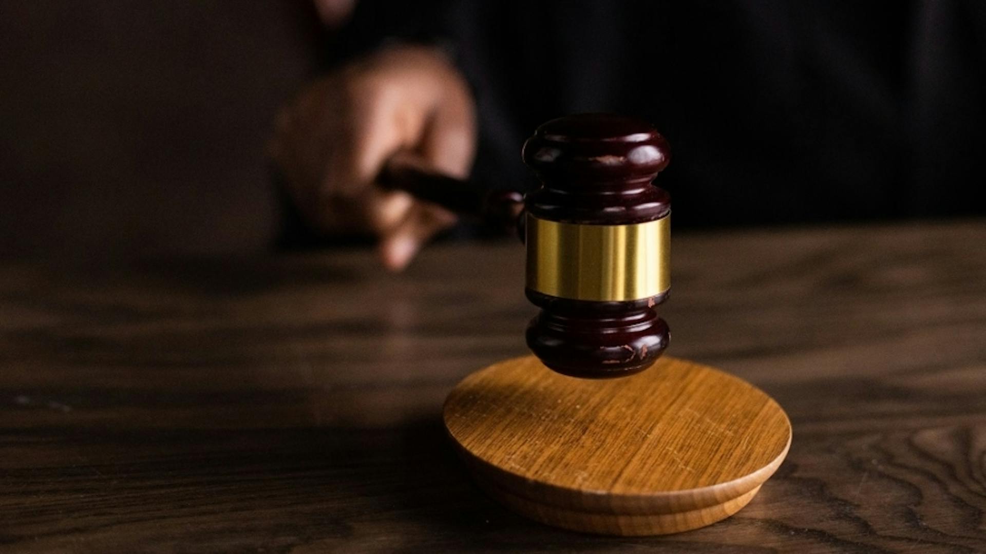 a judge holding a gavel