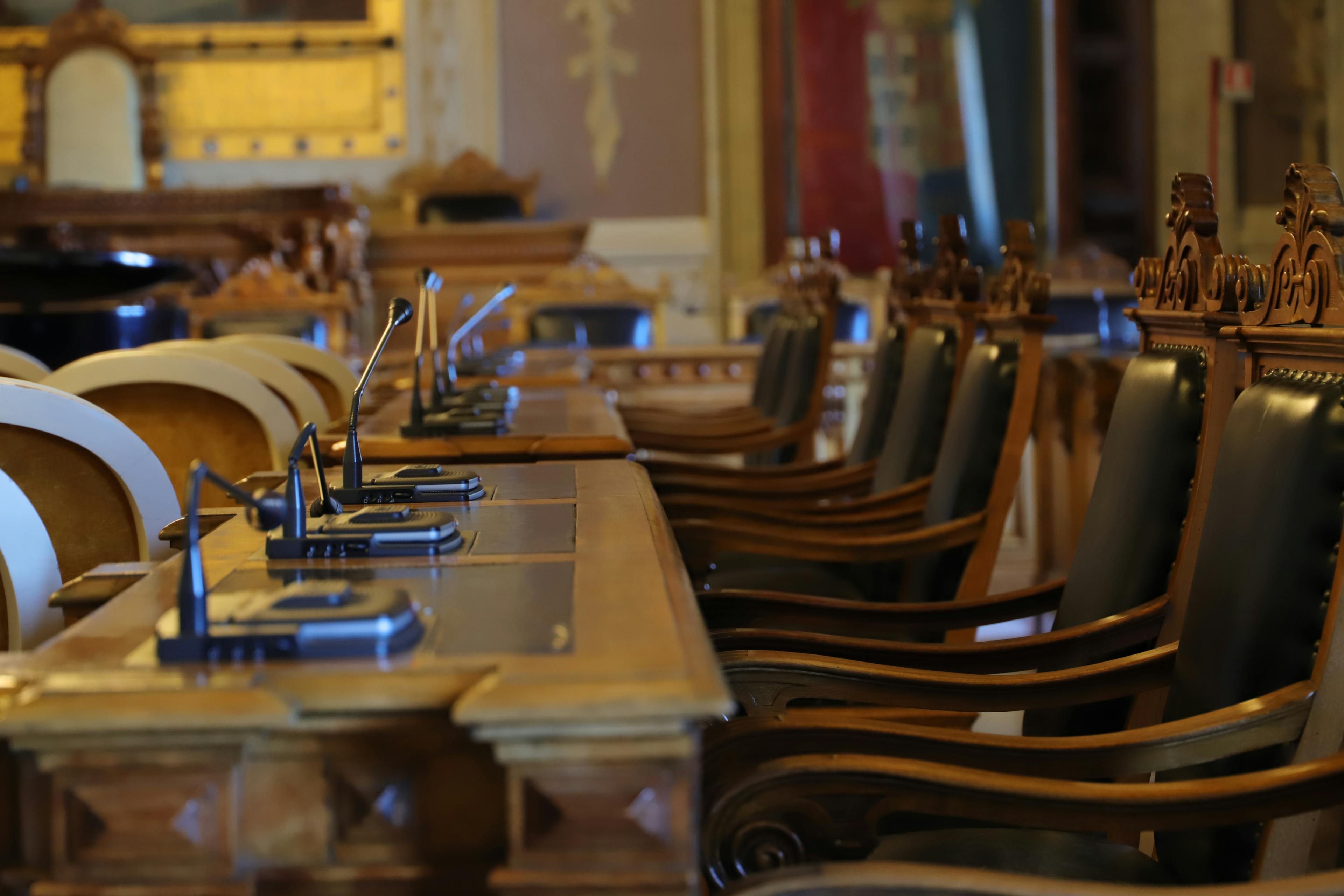 An empty Supreme Court chamber