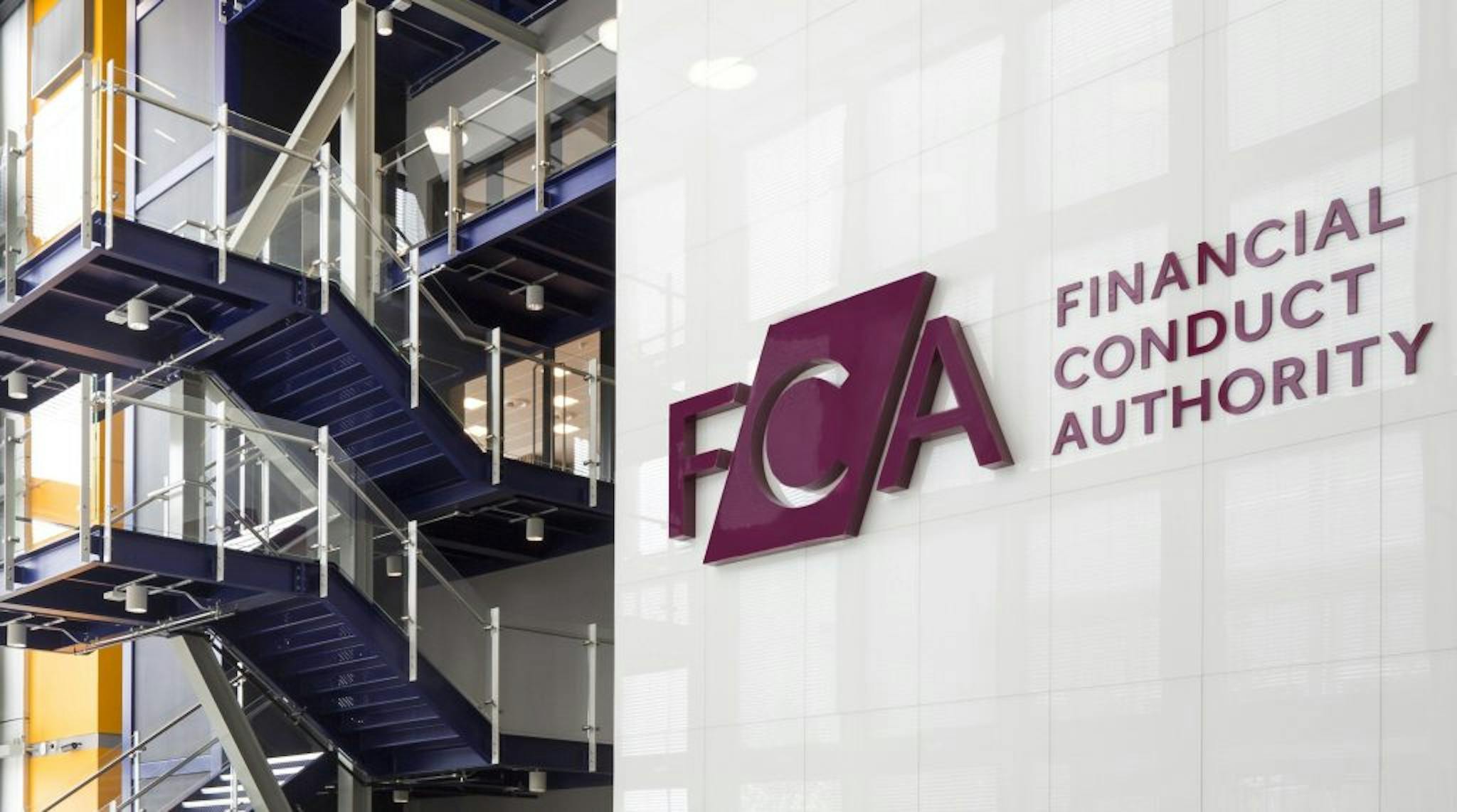 A building facade with the logo of the Financial Conduct Authority