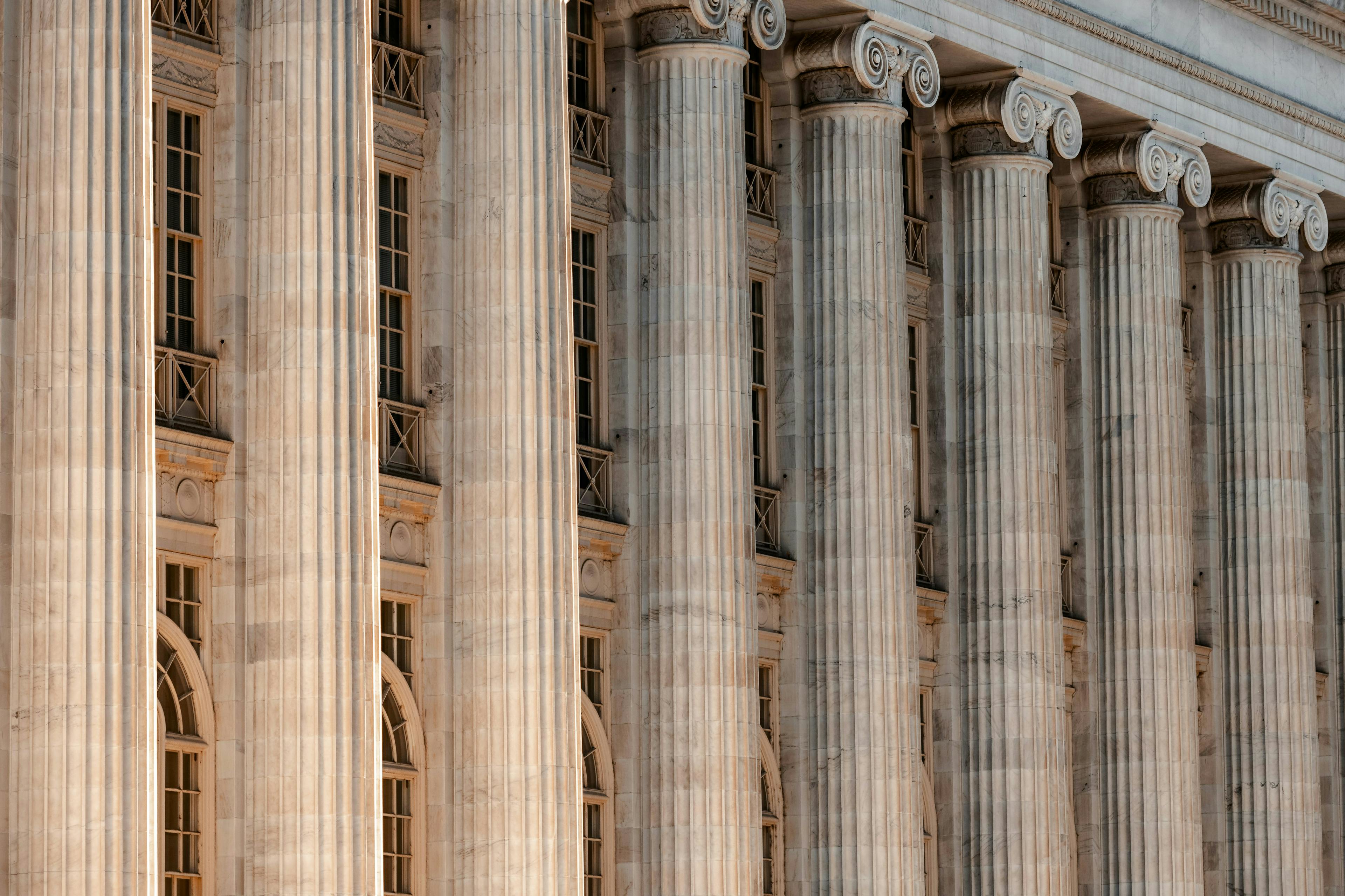 a large building with columns