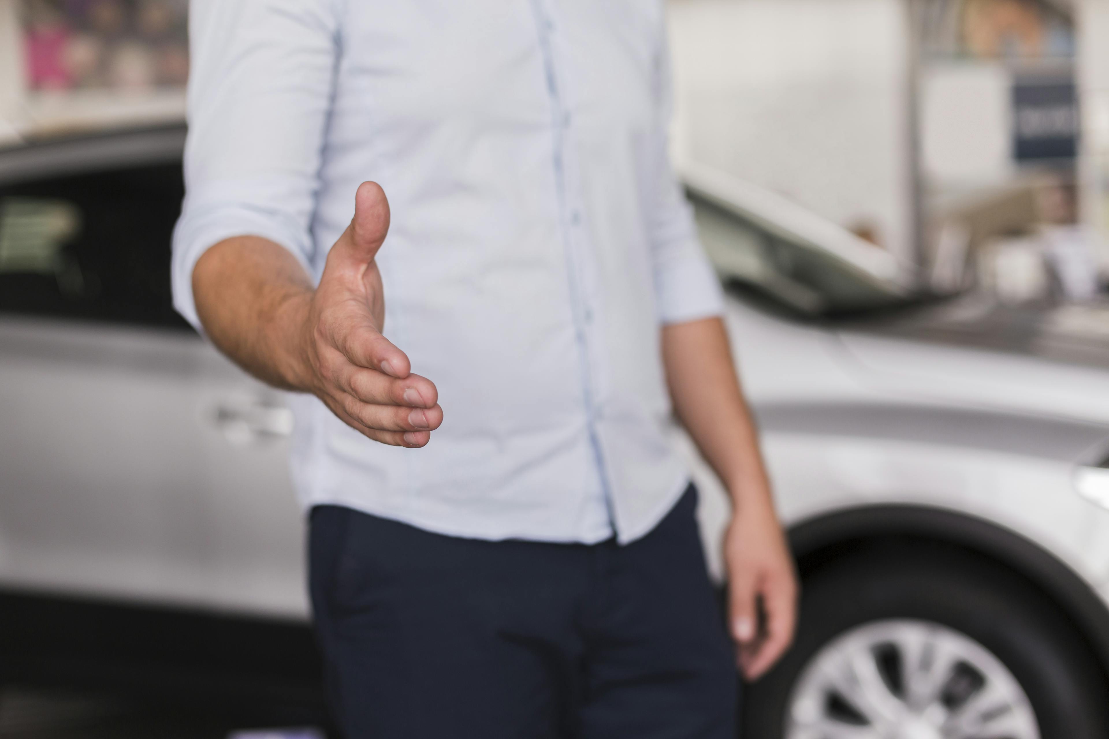 Man offering his hand to shake