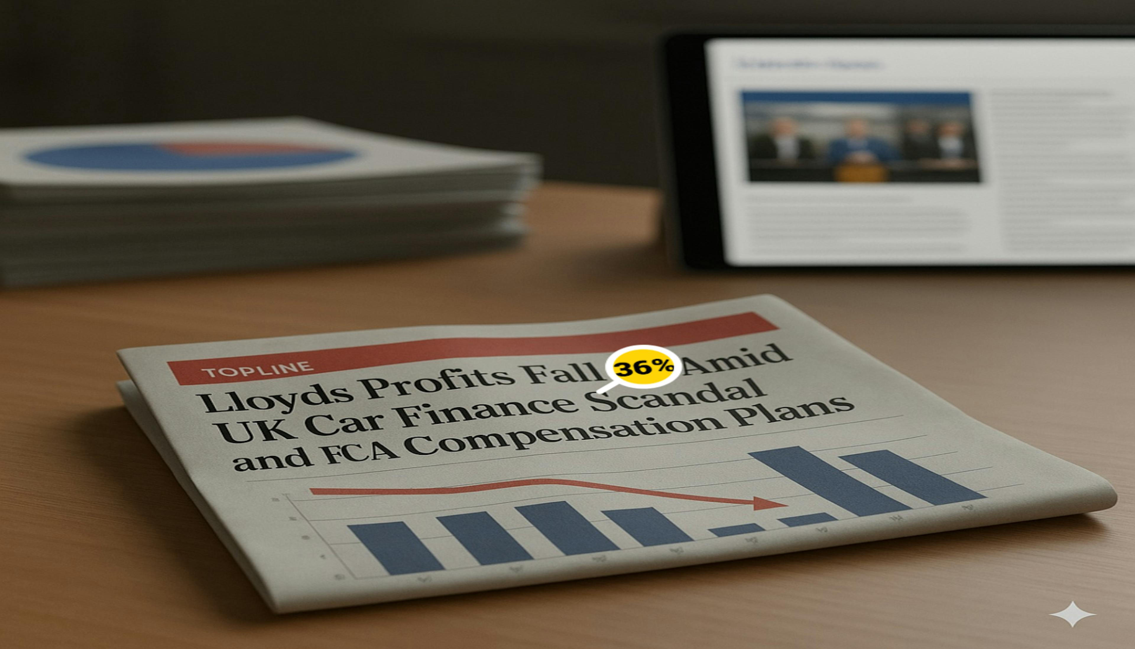 Lloyds Profits Fall 36% Amid UK Car Finance Claims