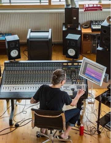 A man in a record studio