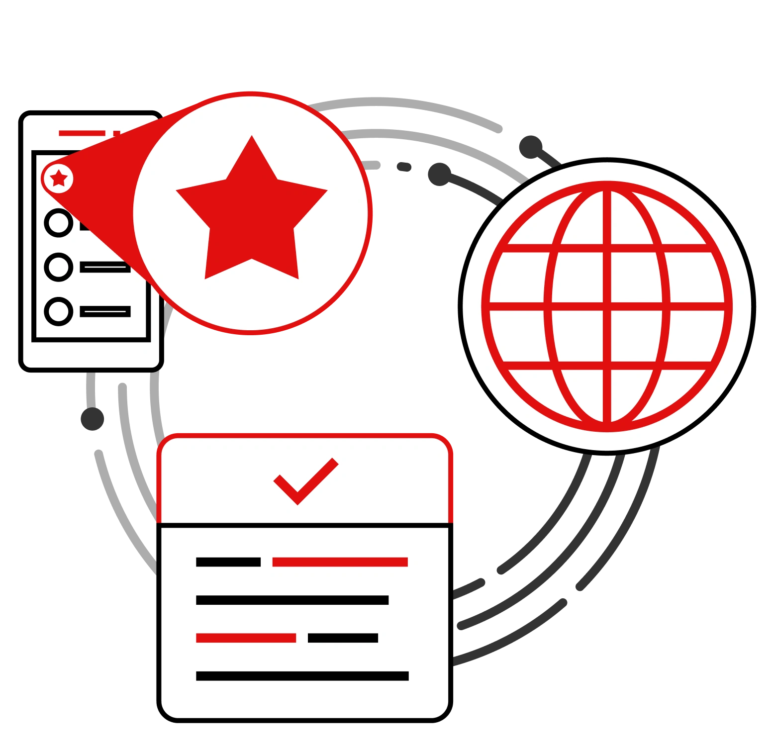 Email security icons in a circle
