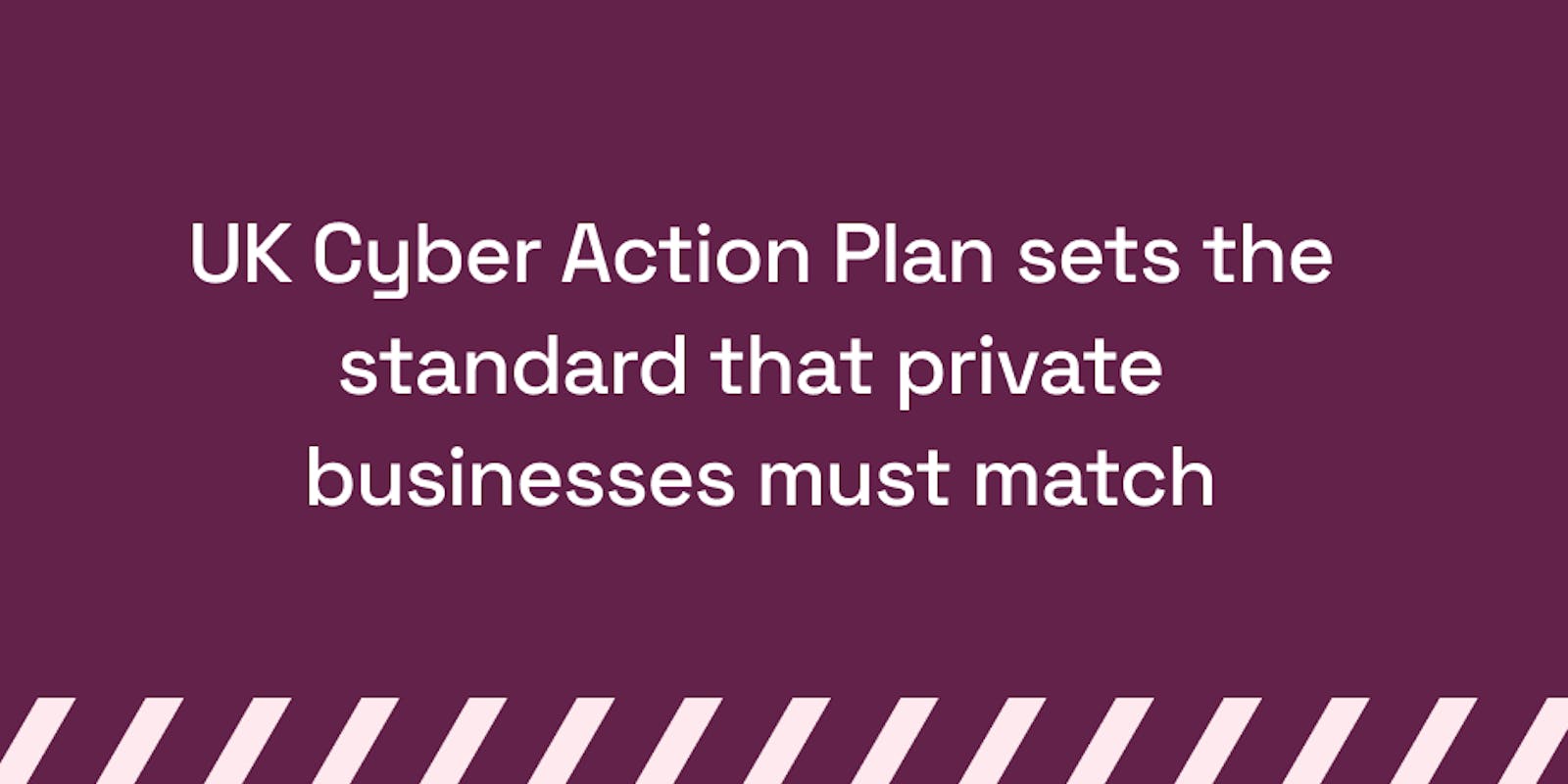 UK Cyber Action Plan sets the standard that private businesses must match