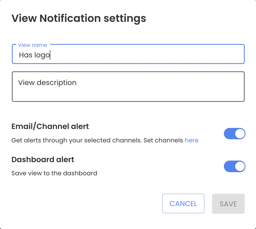 View Notification settings in Red Sift Brand Trust