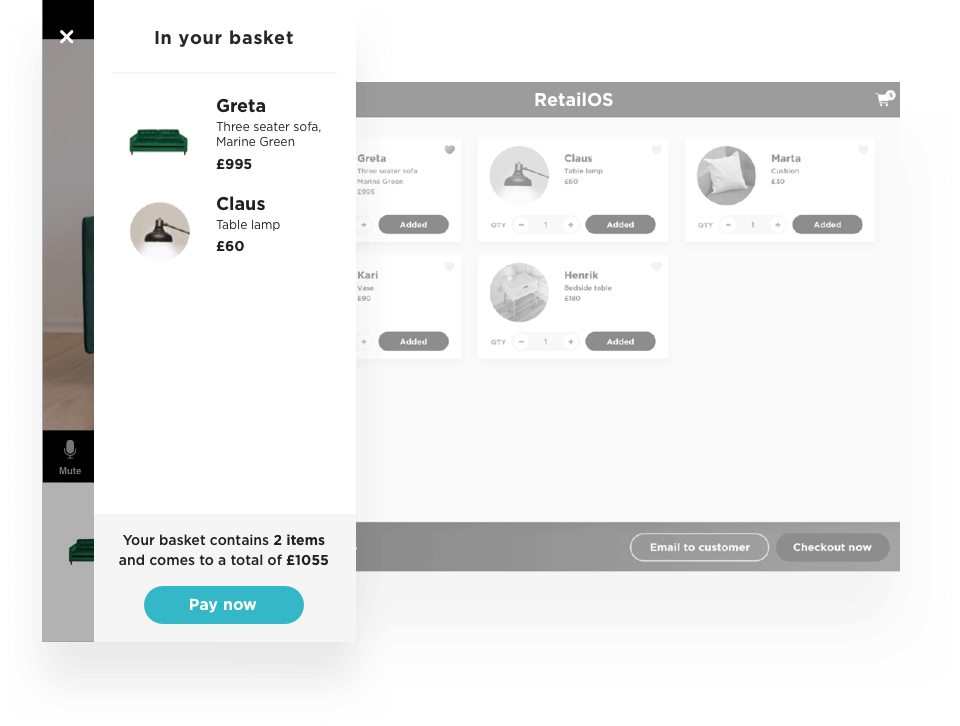 RetailOS mutual basket and remote payment, with full attribution