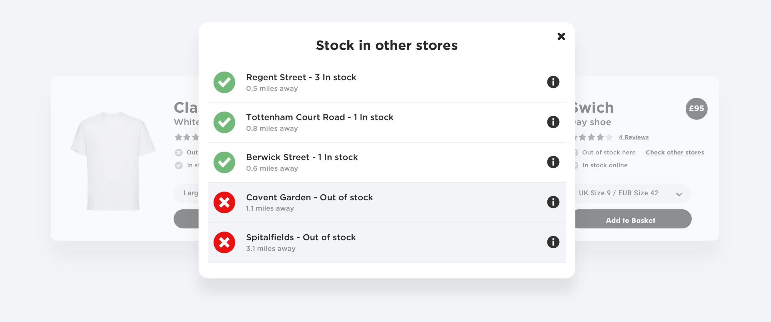 RetailOS inventory information and online ordering in-store