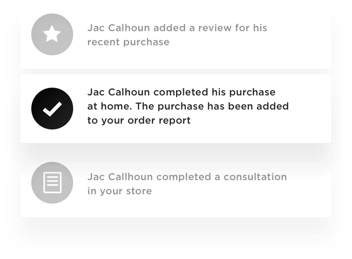 Connect offline activity to online accounts for a complete customer view and enable check out at home with emailed baskets