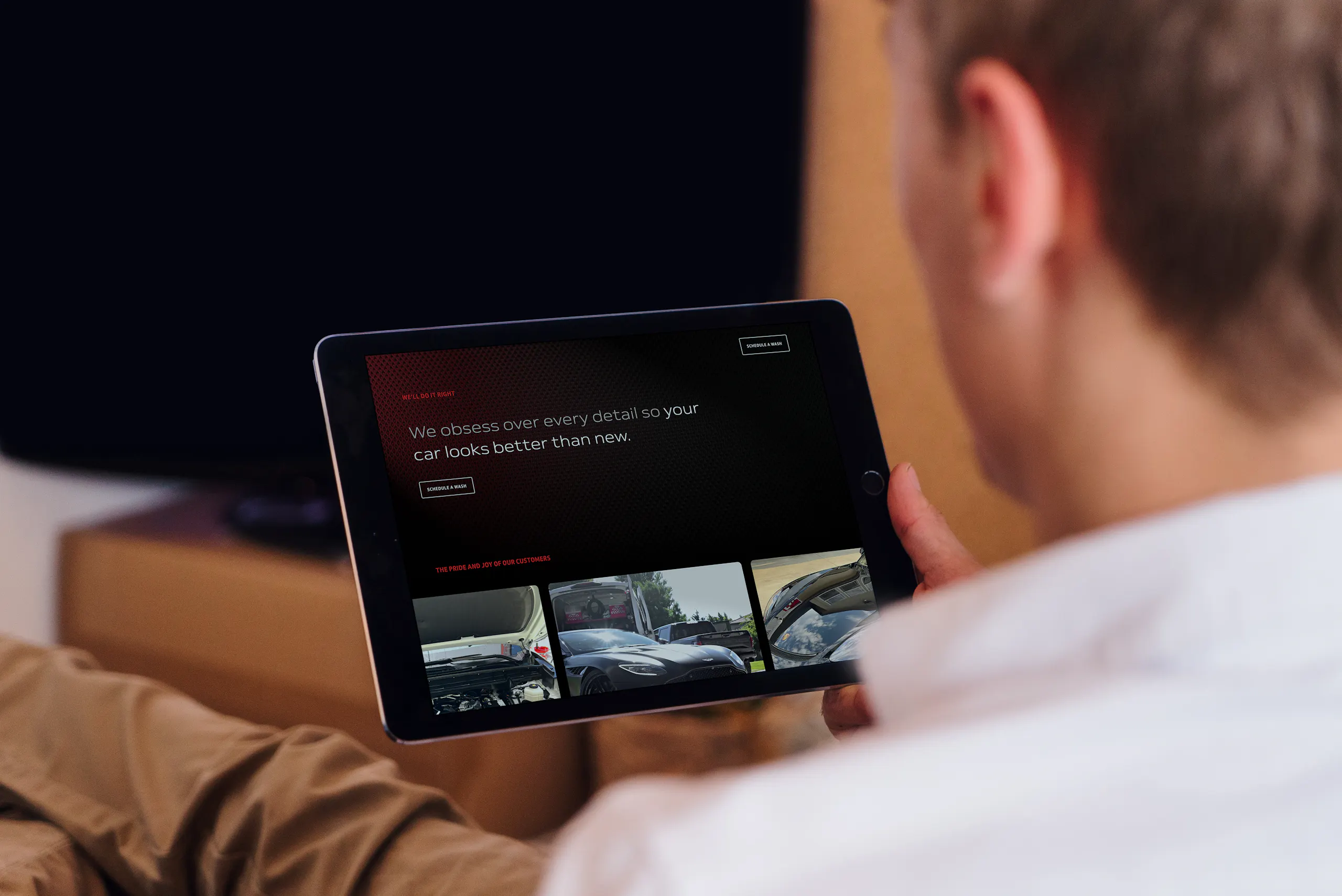 website on tablet