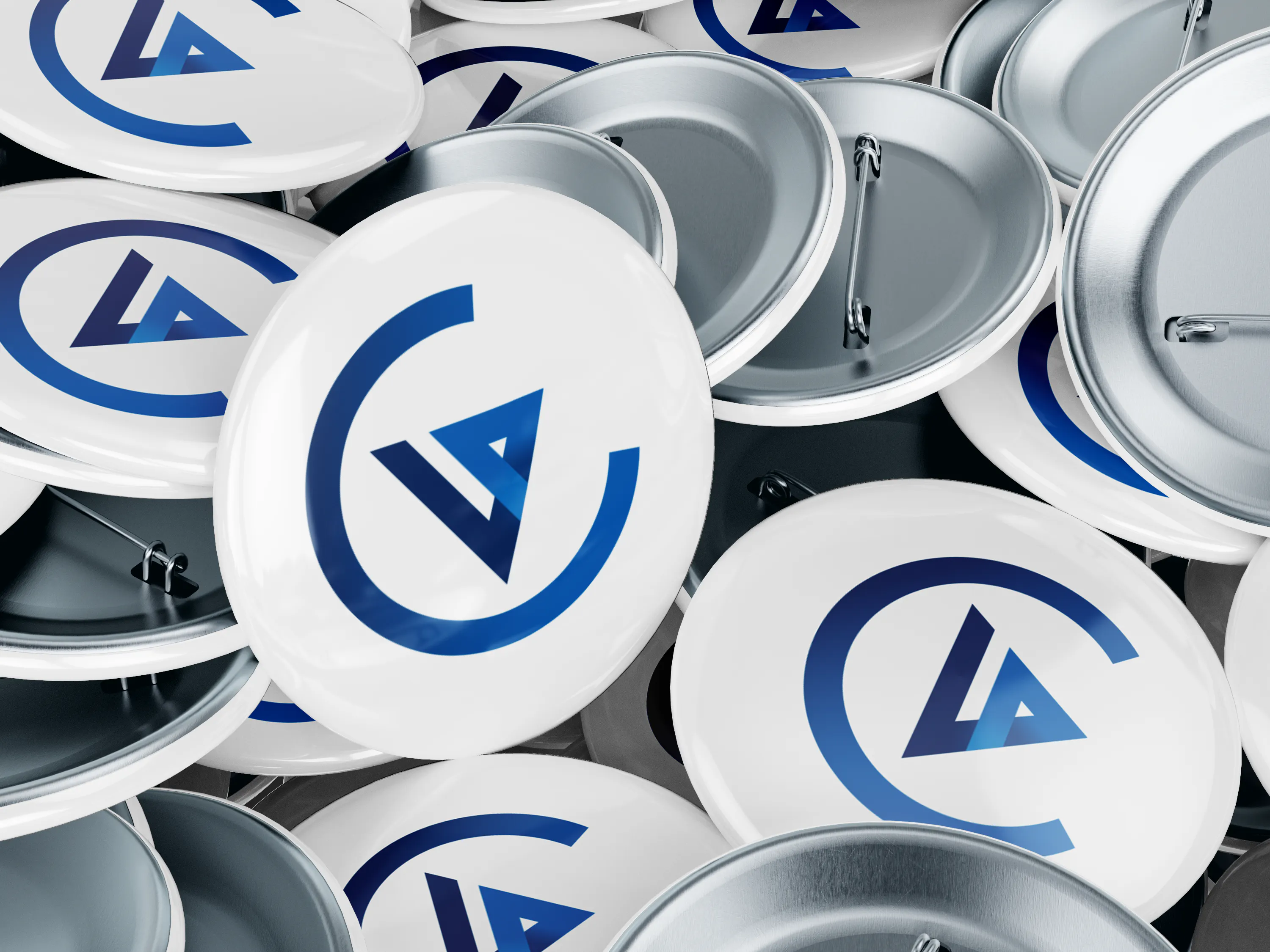 logo on pinable buttons