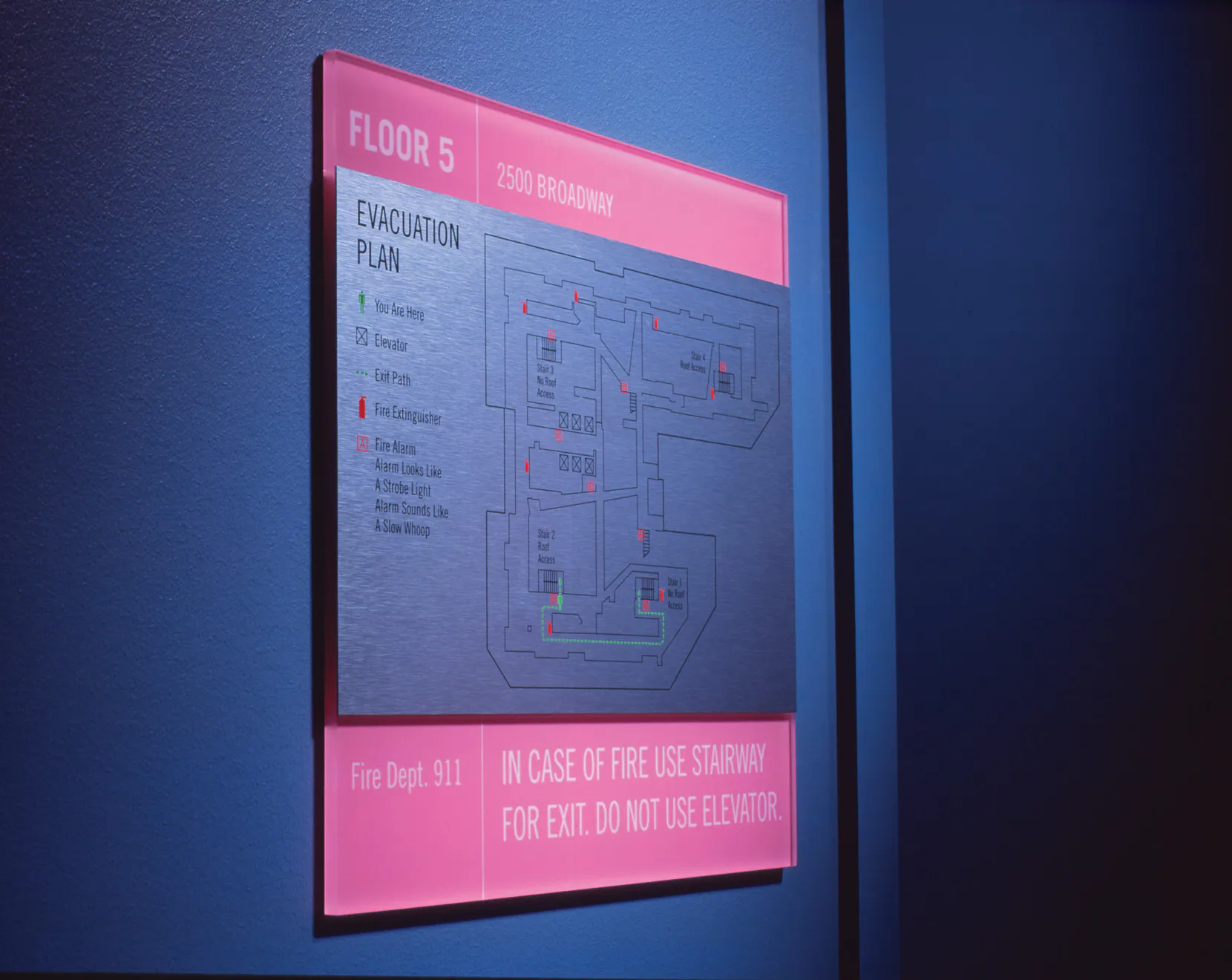 escape plan sign