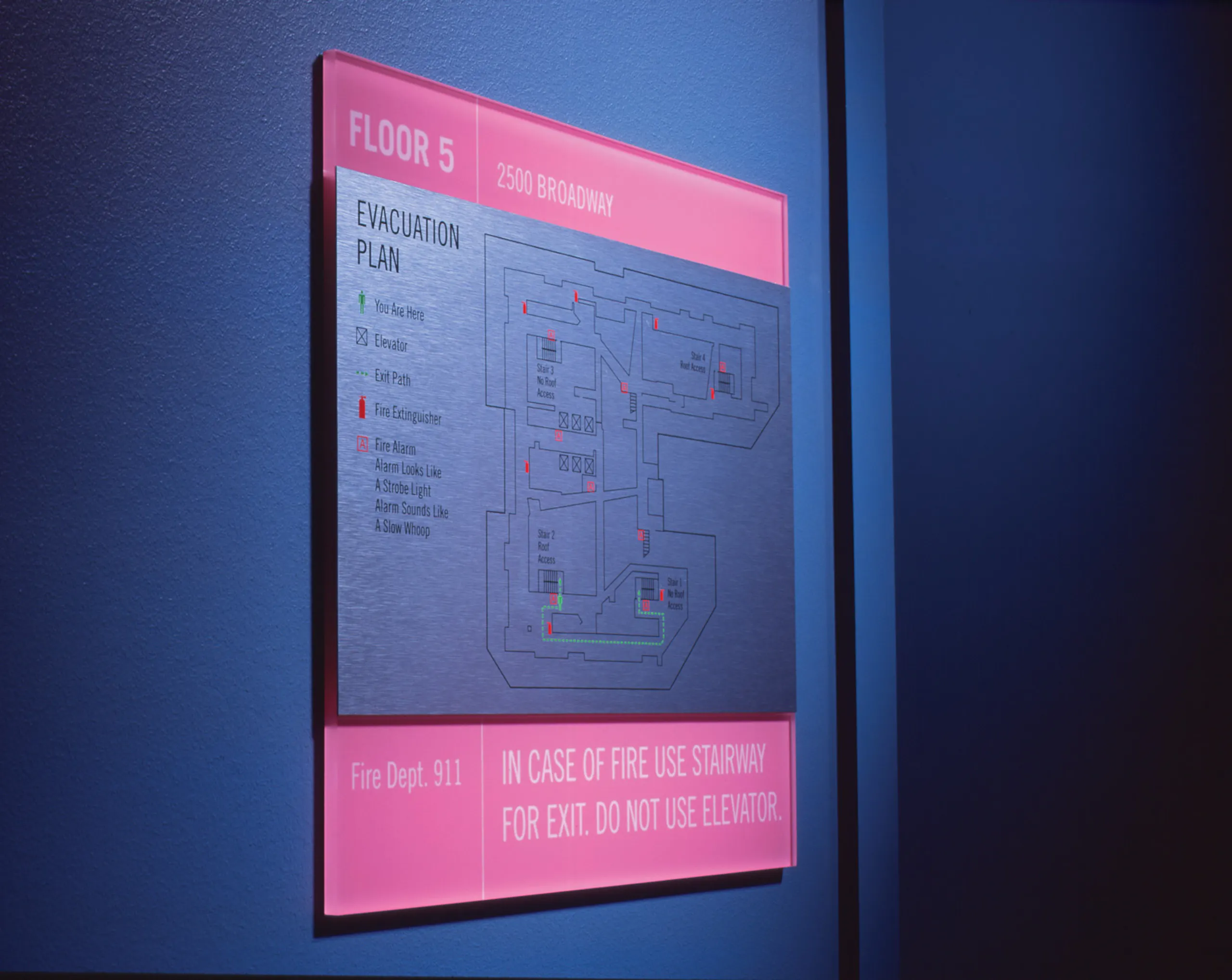 escape plan sign