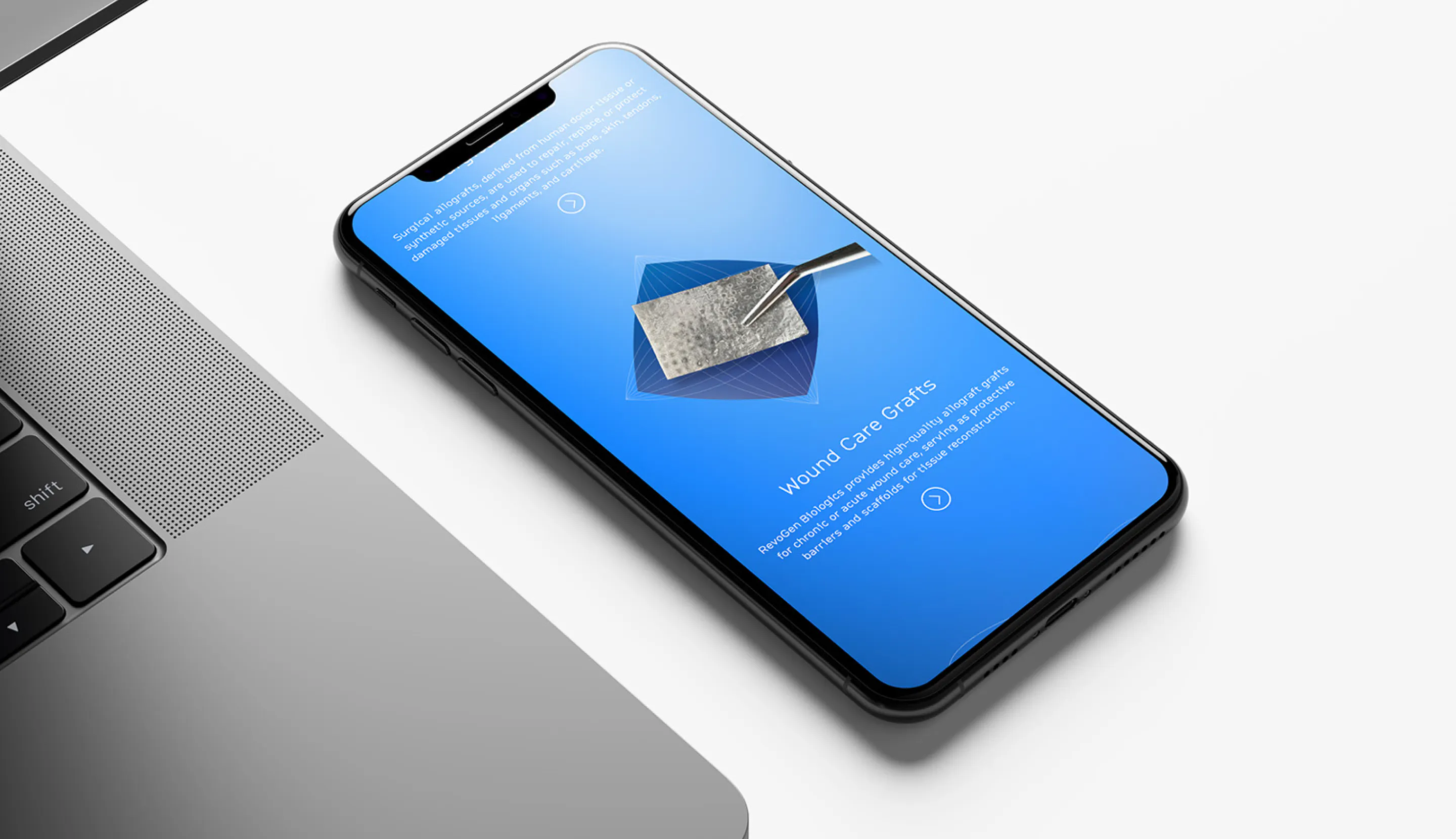 The Revogen site on a phone