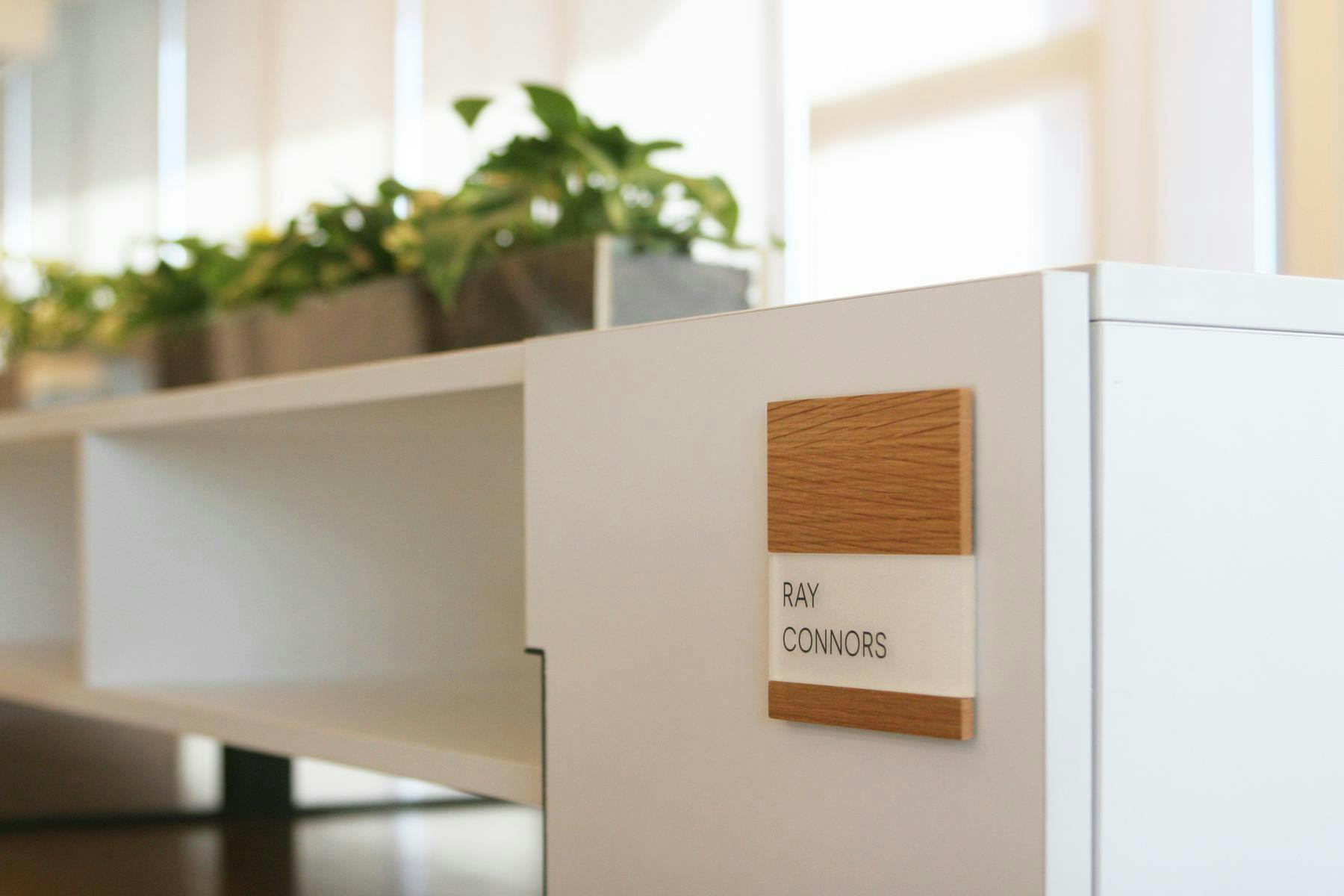 name plate on desk