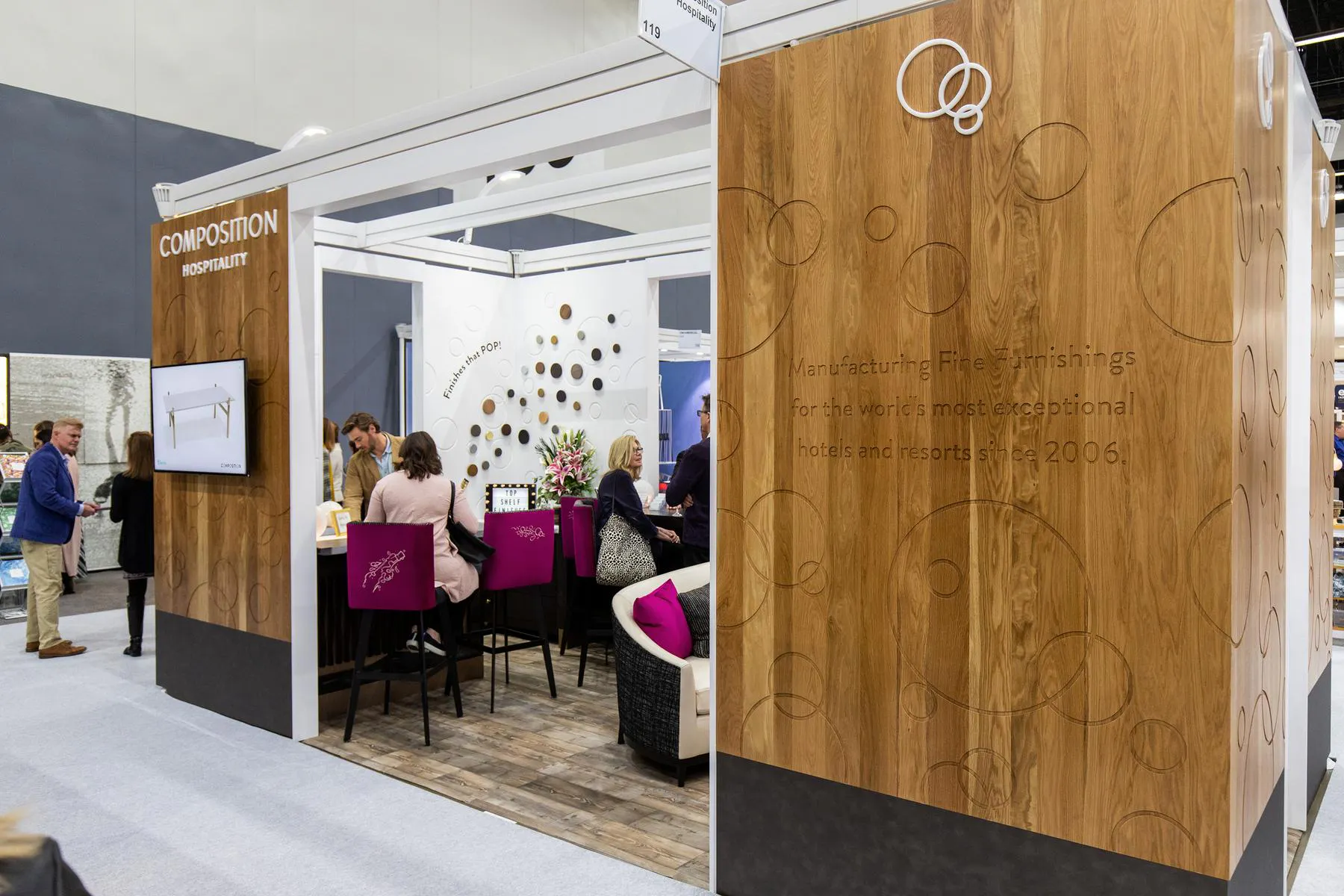 wooden booth