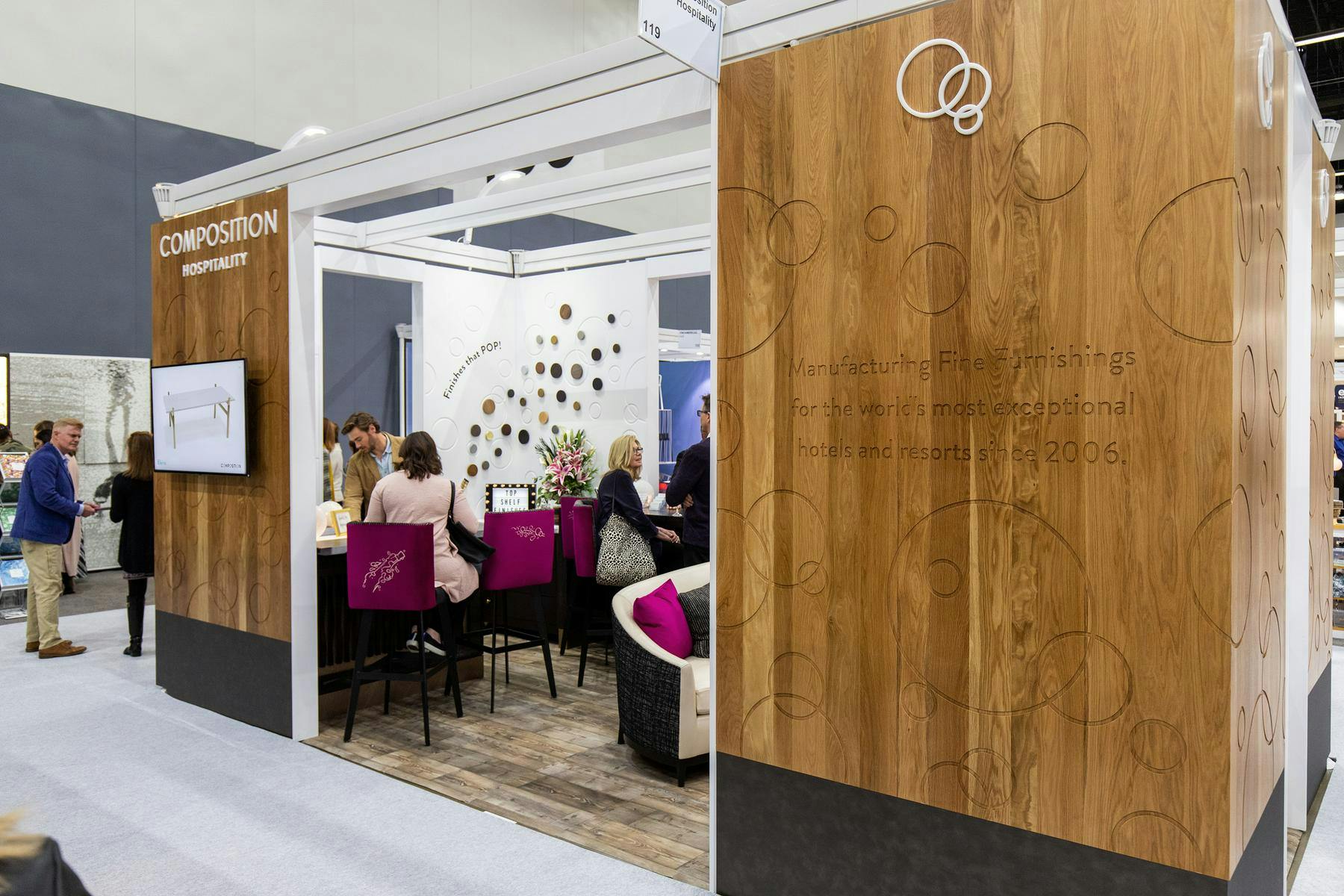 wooden booth