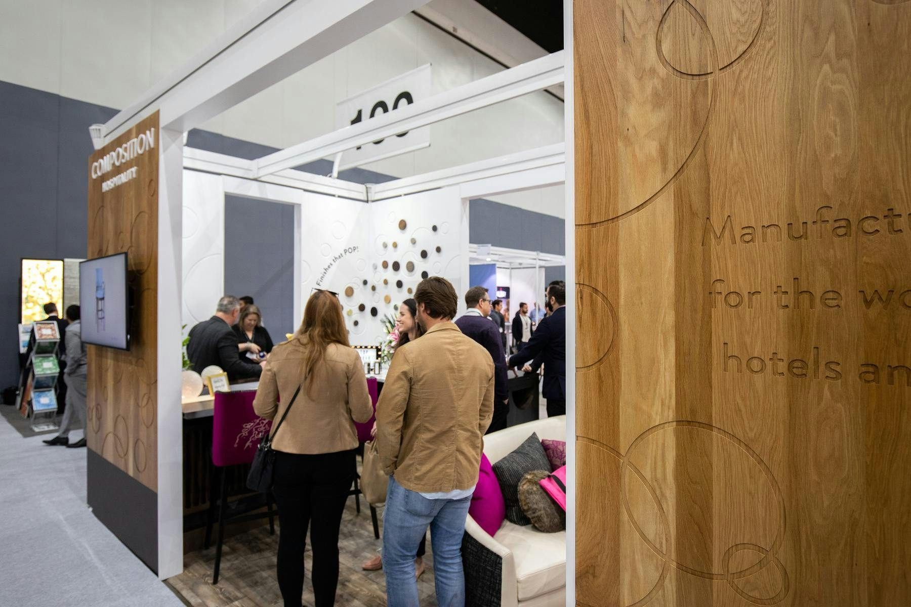 booth with people two