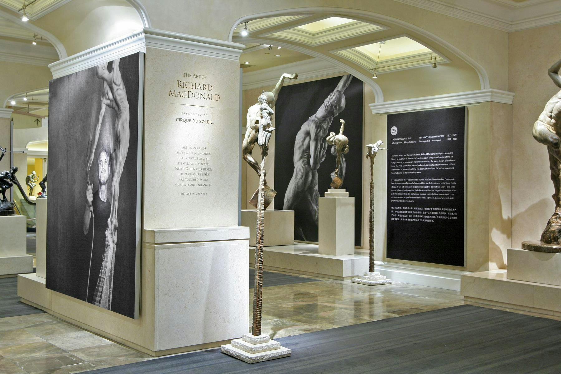 statue exhibits in beautiful building