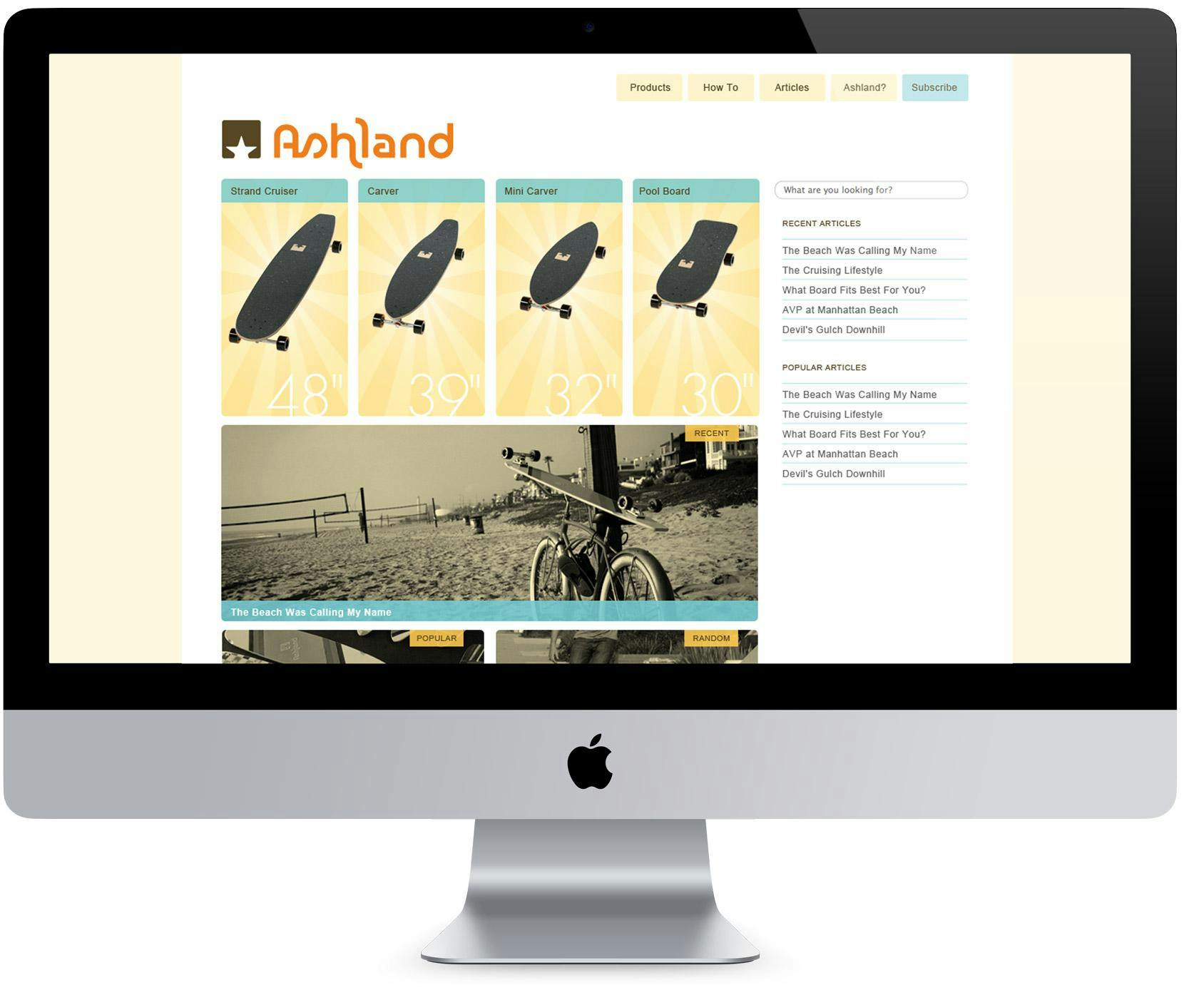 website displayed on an imac