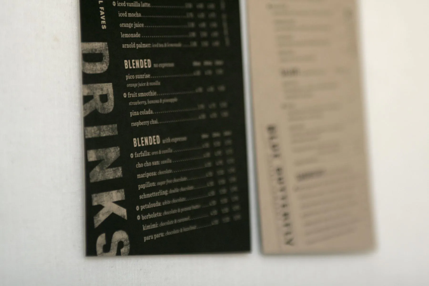 small menu