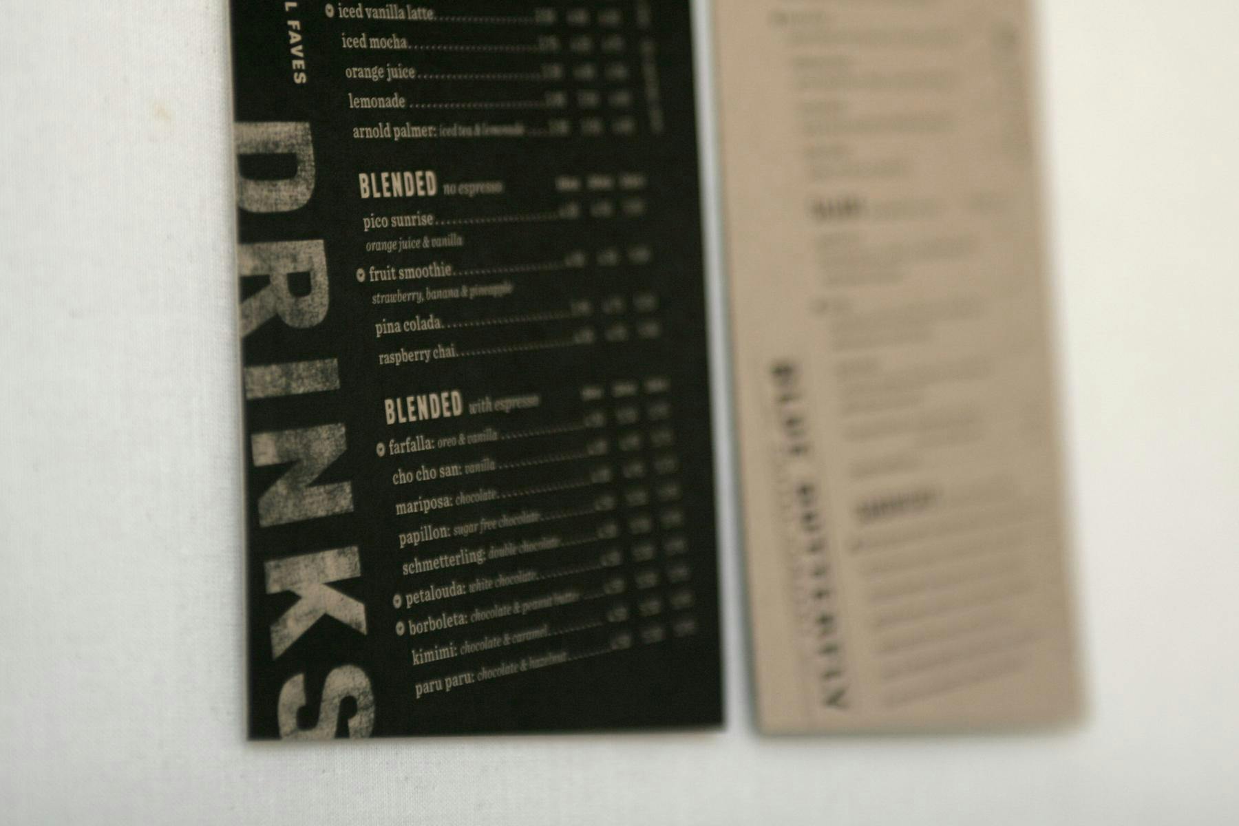 small menu