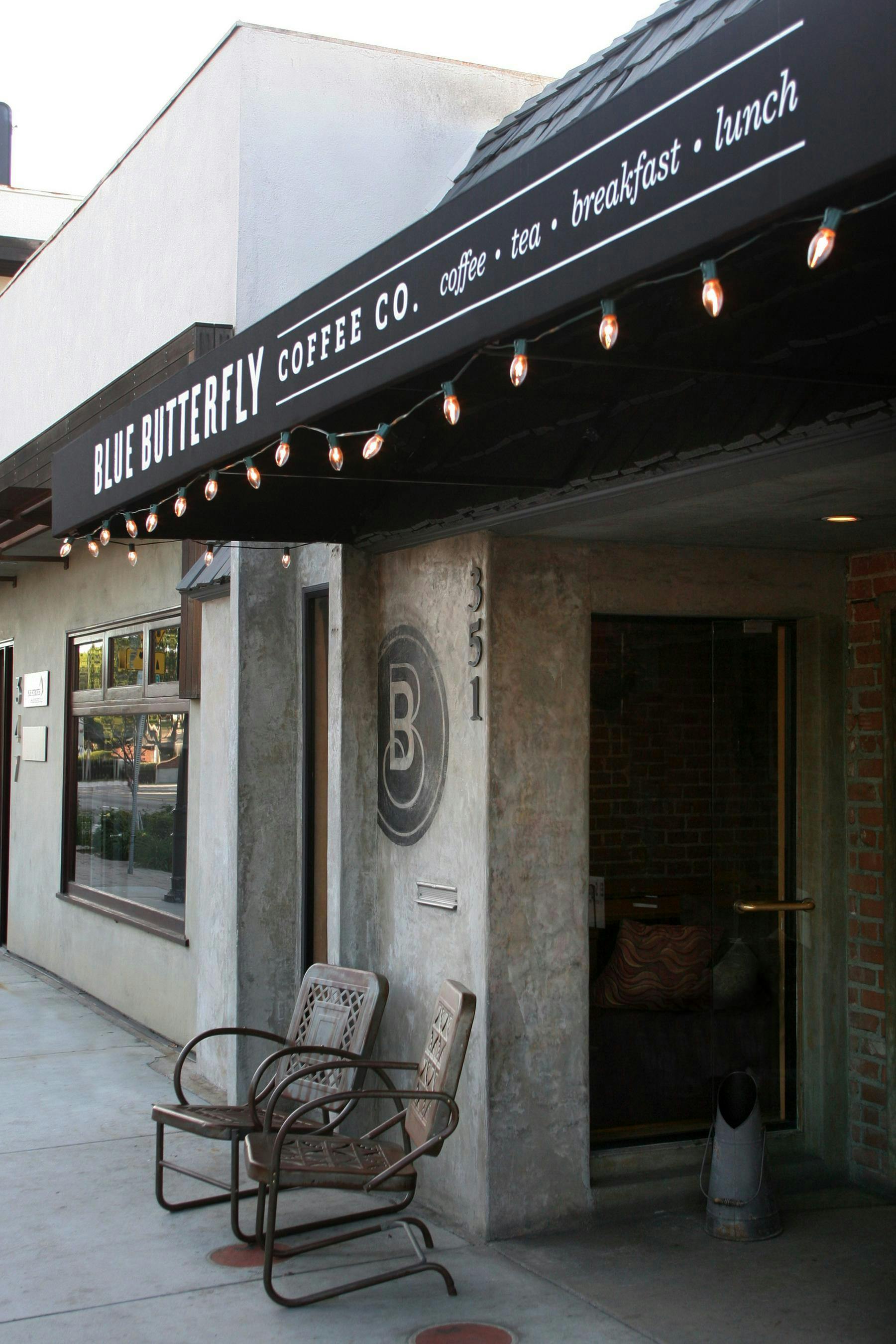 blue butterfly exterior