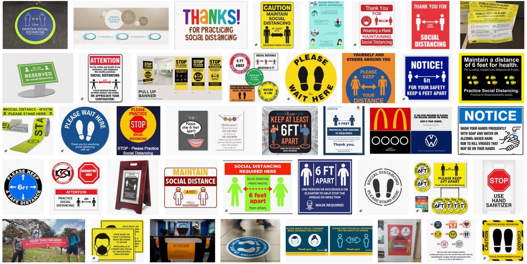 google search of loud, unispired signage