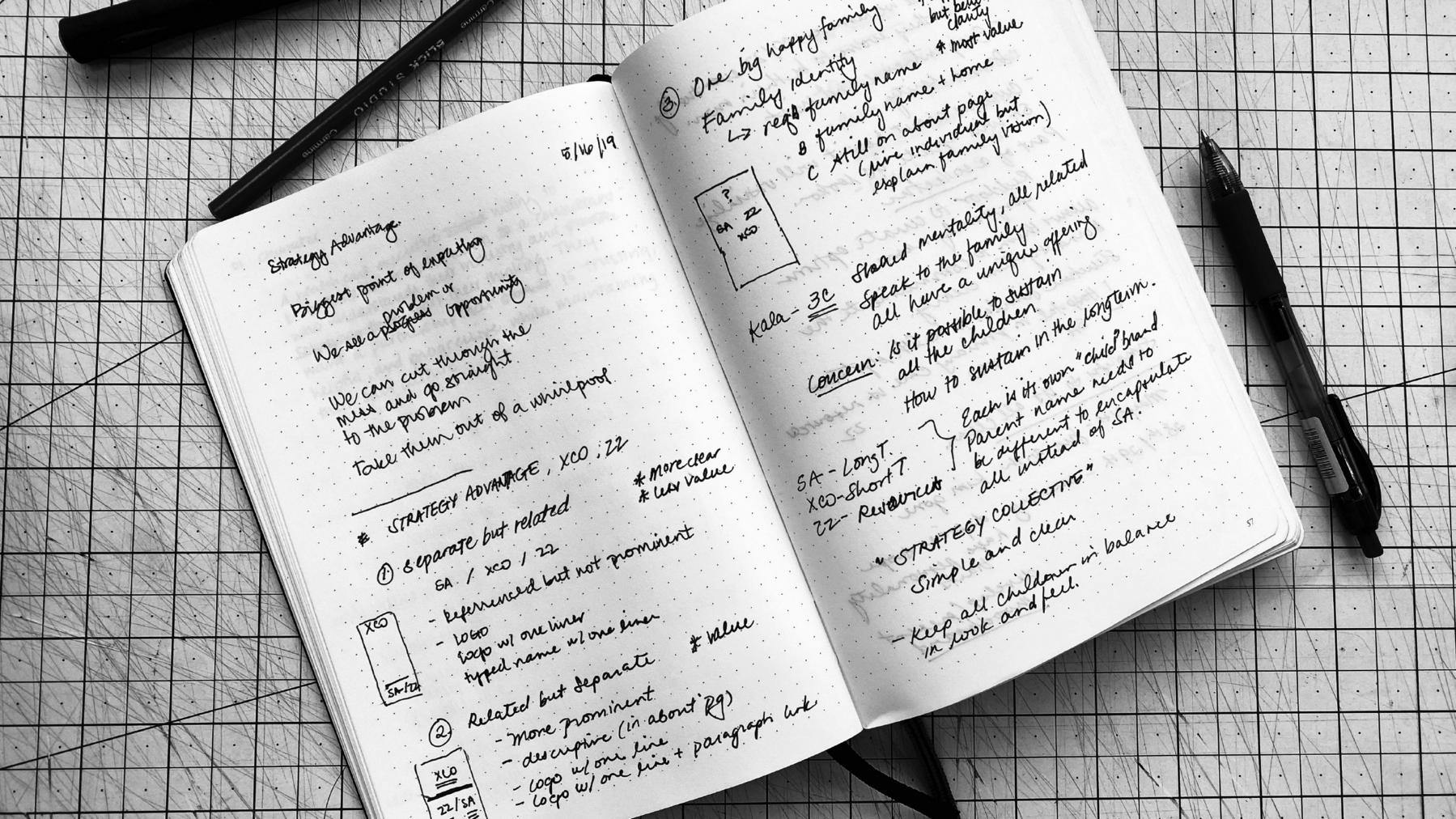 handwriting in notebook