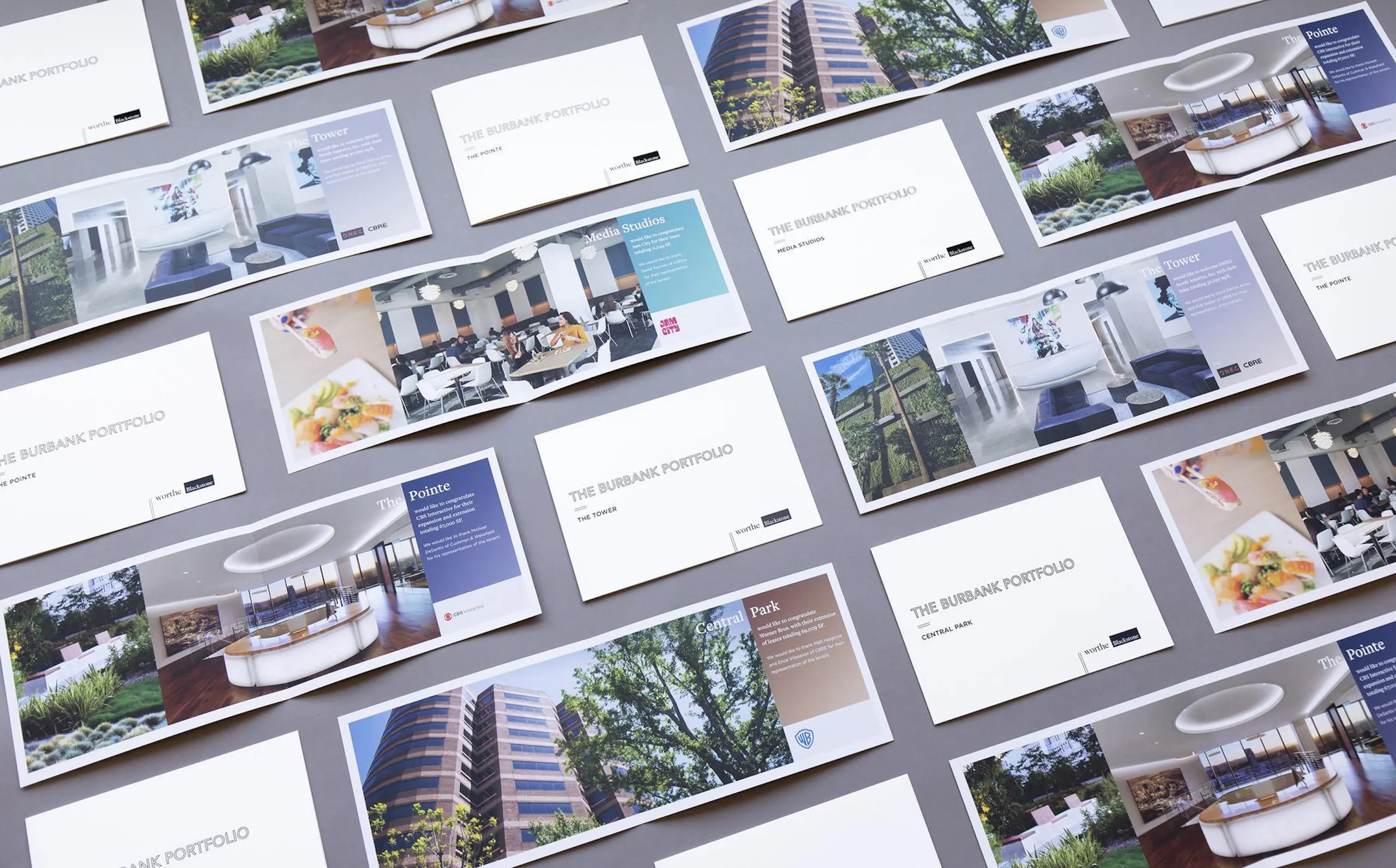 flyers for different buildings within design system