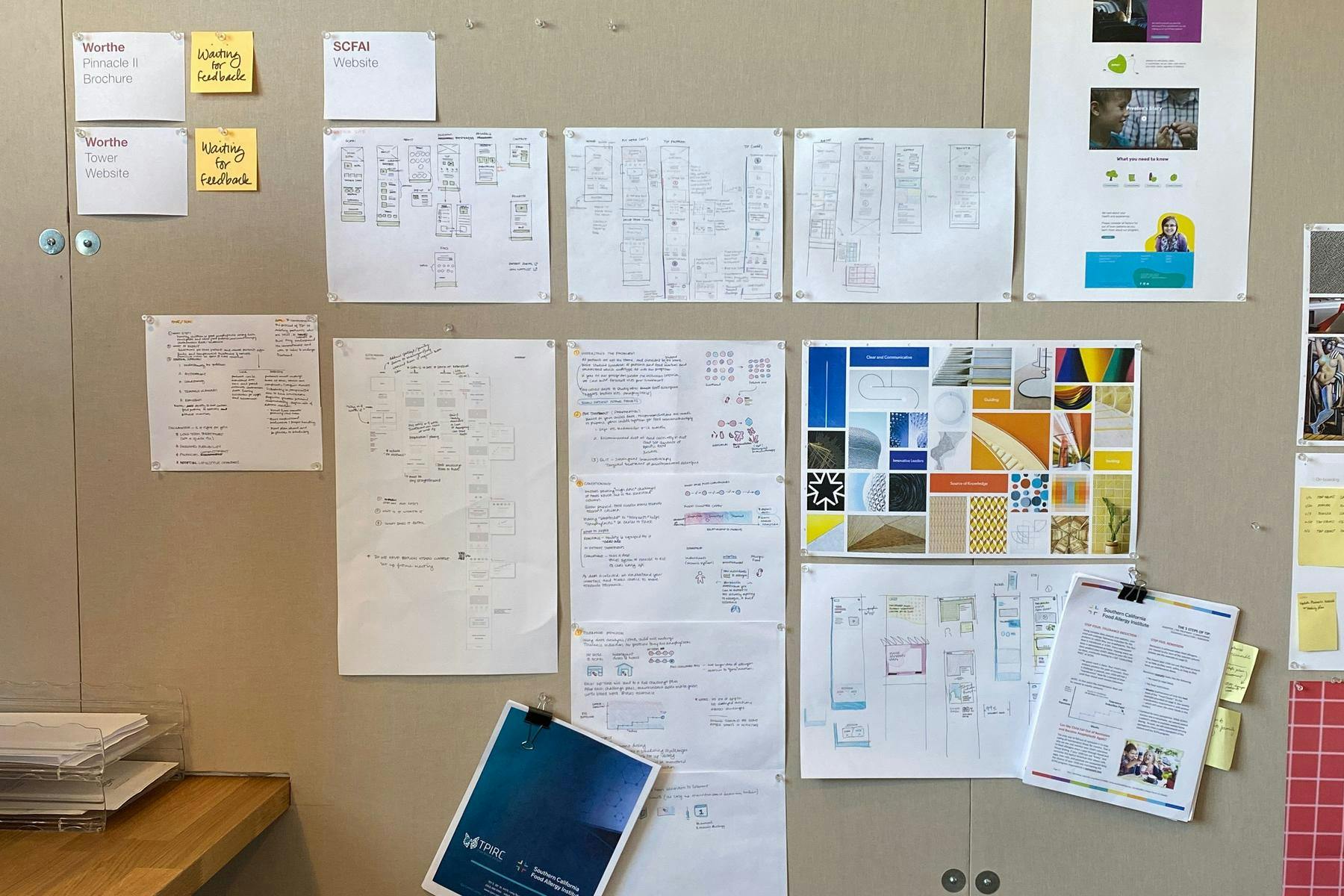 moodboards on wall