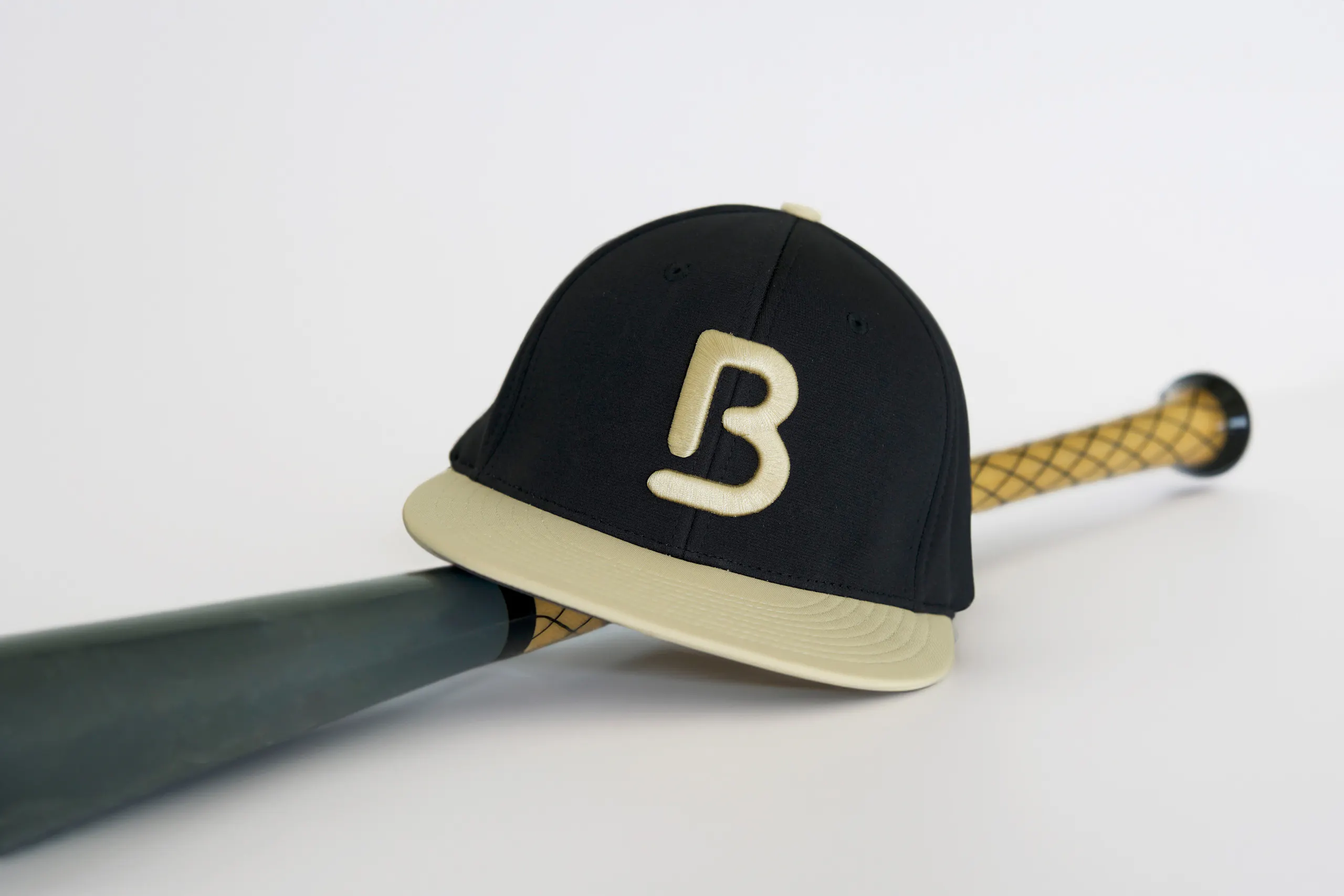 branded hat and a bat
